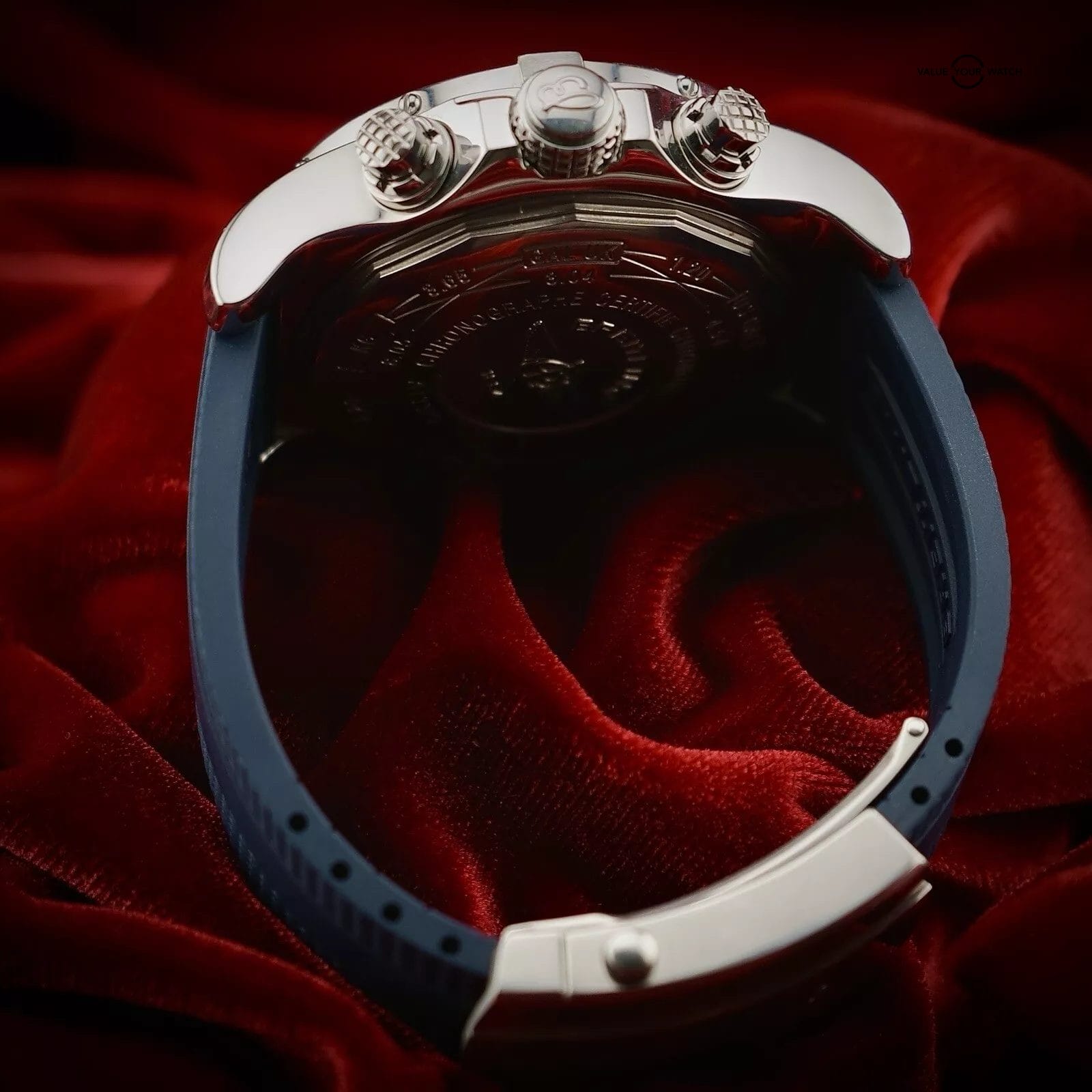 Breitling Super Avenger Black Dial - A13370 Steel Bracelet & Blue Rubber Strap - Image 12