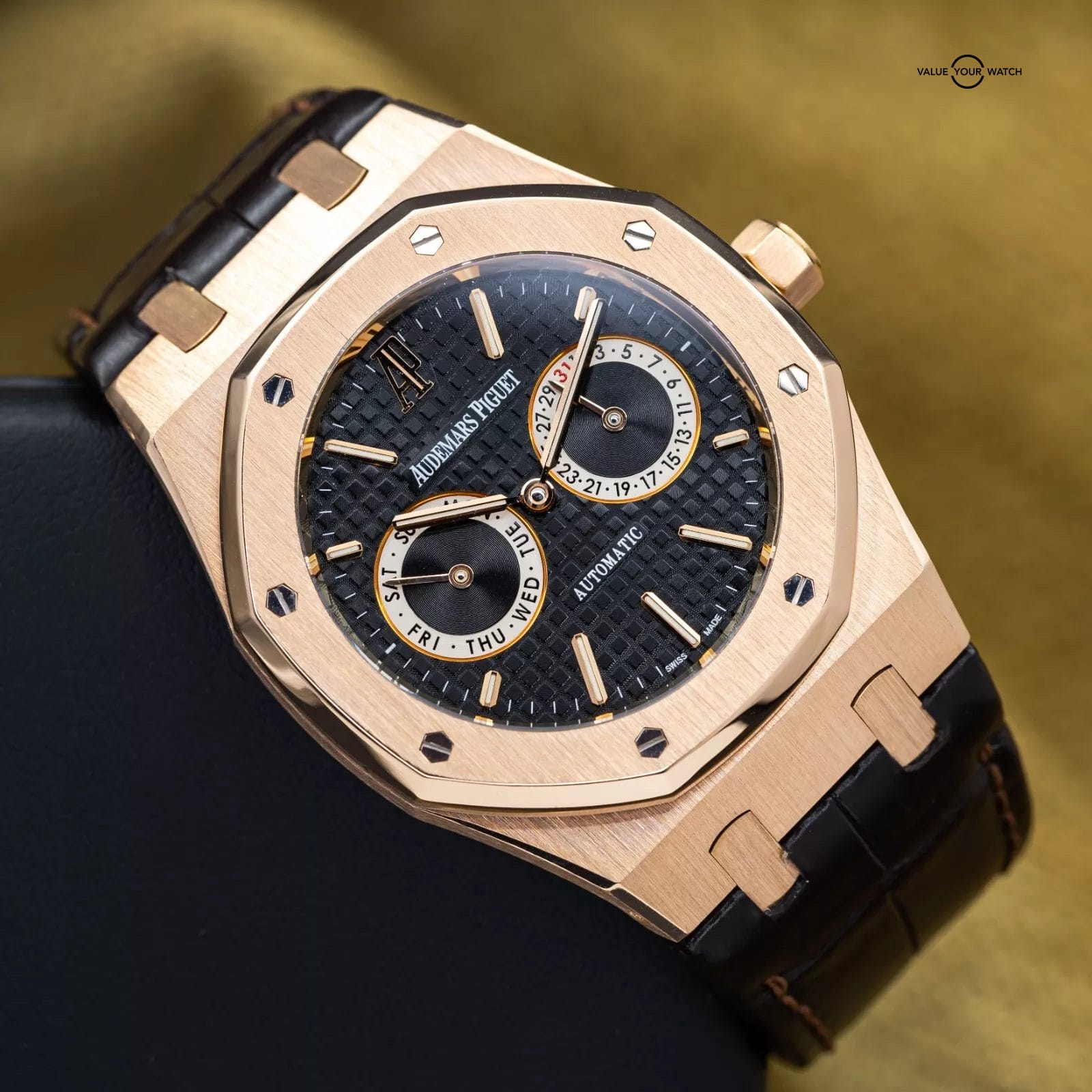 Audemars Piguet Royal Oak Day-Date 39mm Rose Gold AP 26330or Black Dial Full Set - Image 10