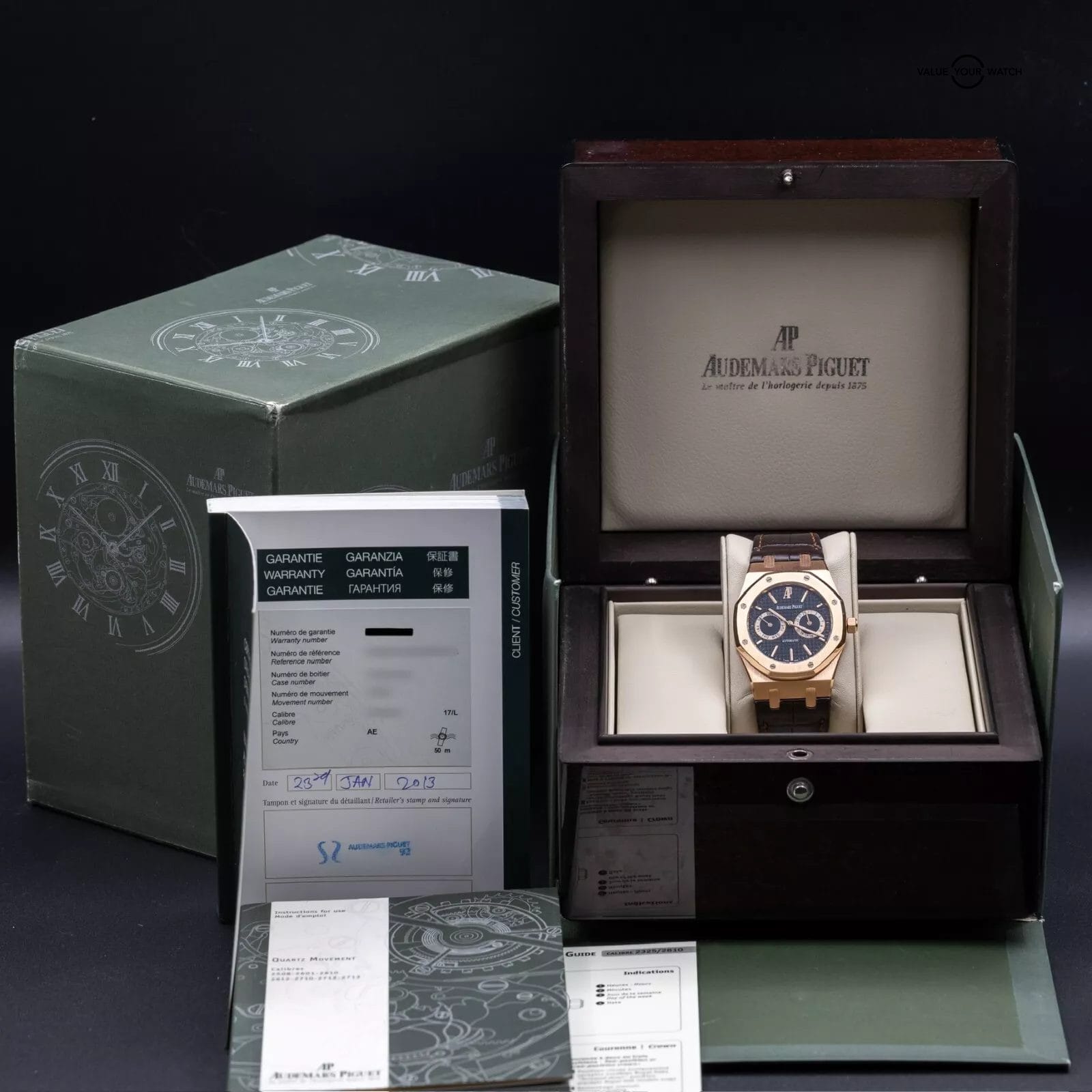 Audemars Piguet Royal Oak Day-Date 39mm Rose Gold AP 26330or Black Dial Full Set - Image 14