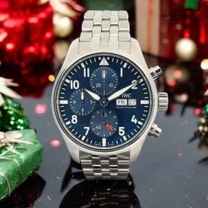IWC Pilot’s Blue Dial Chronograph 41mm Men’s Watch – IW388102 New & Full Set