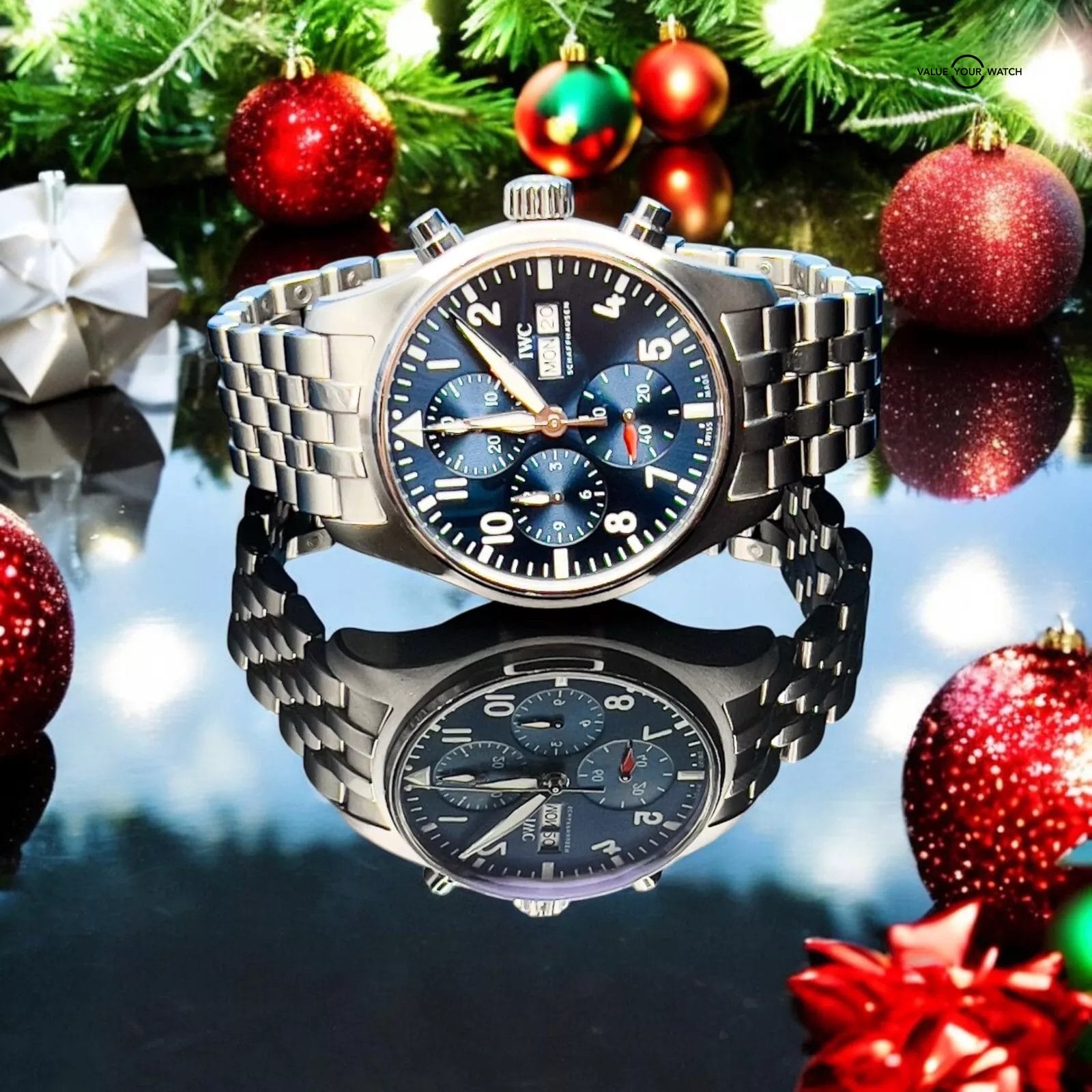 IWC Pilot's Blue Dial Chronograph 41mm Men's Watch - IW388102 New & Full Set - Image 9