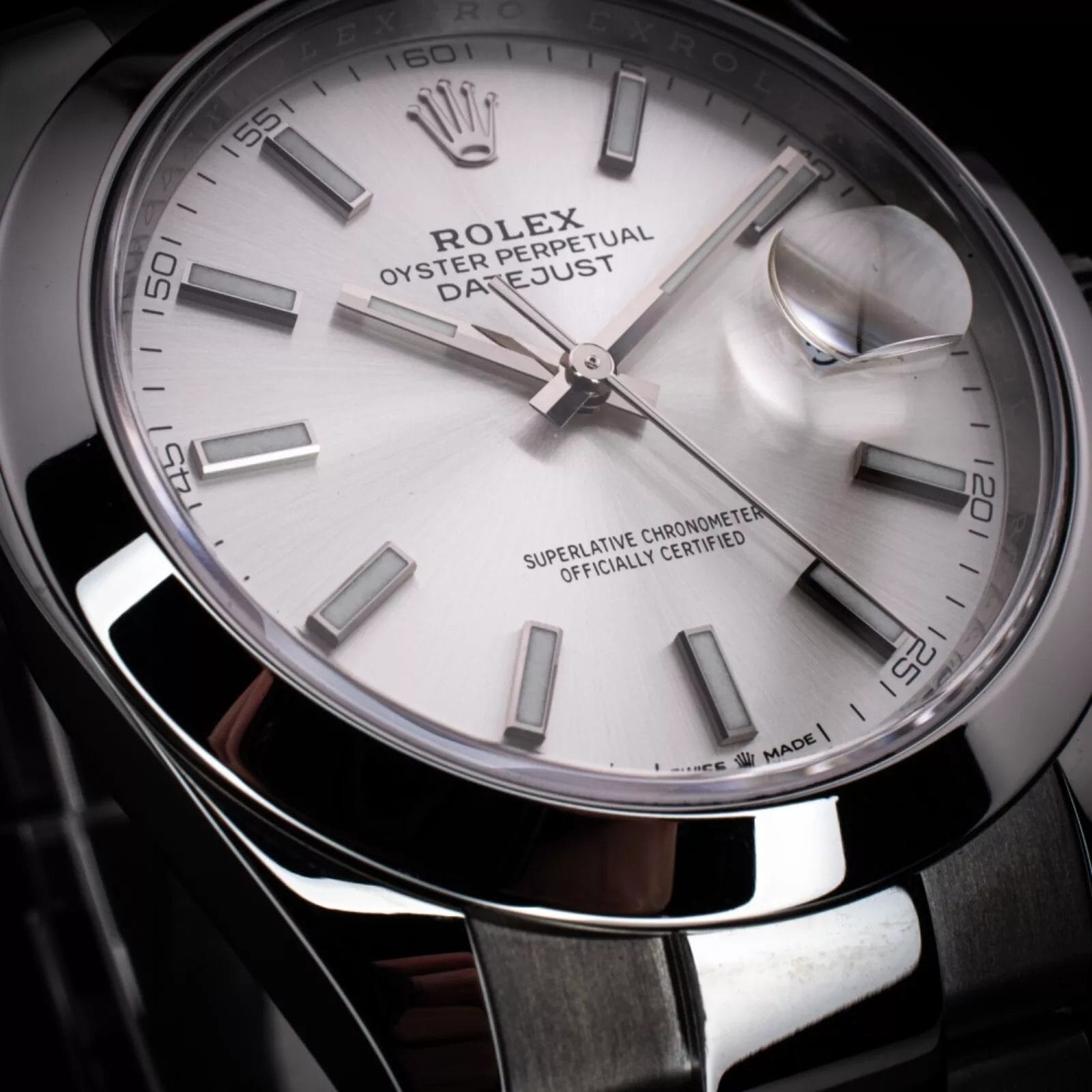 Rolex DateJust 41 with Silver Stick Dial and Oyster Bracelet, Ref. 126300 w/ B&P - Image 9