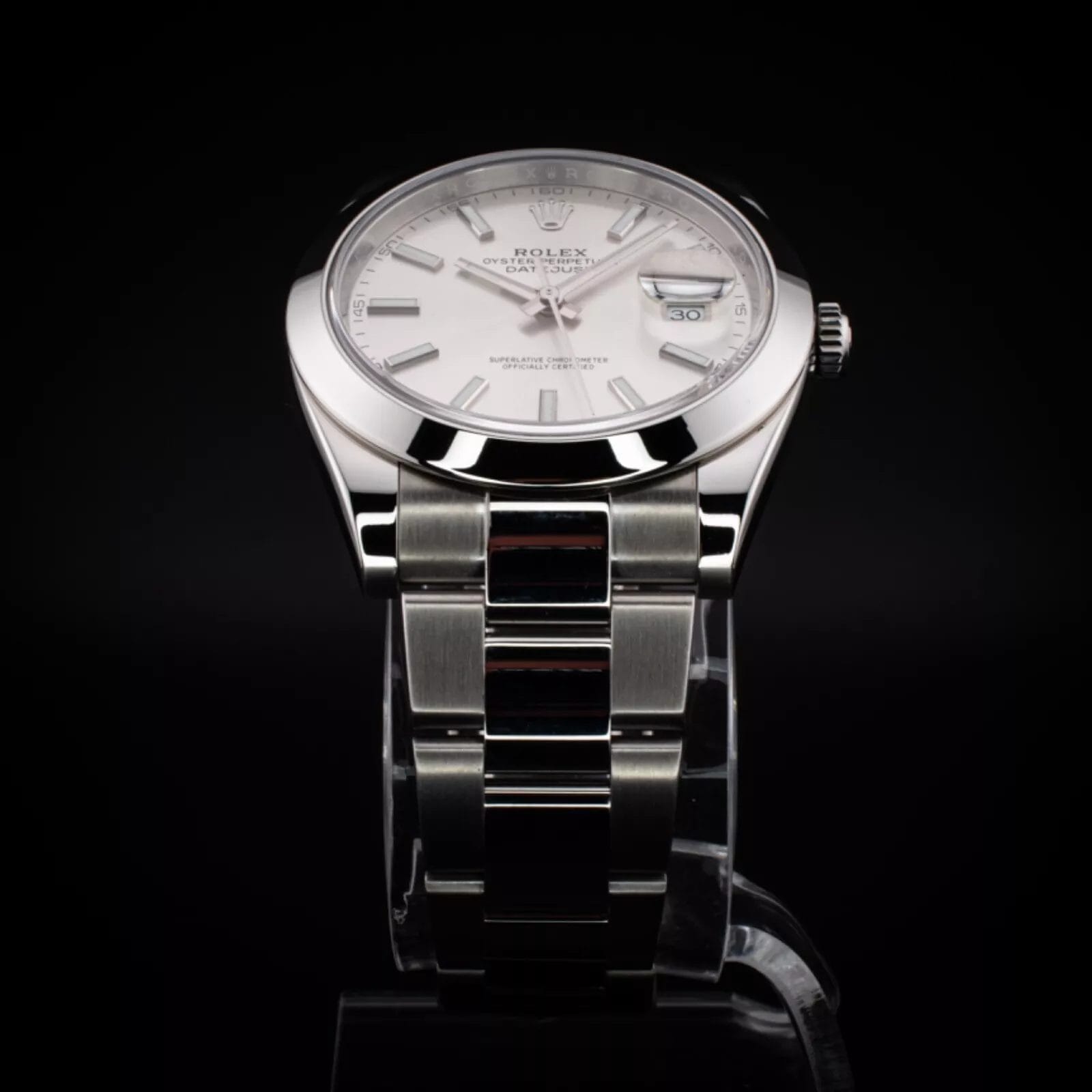 Rolex DateJust 41 with Silver Stick Dial and Oyster Bracelet, Ref. 126300 w/ B&P - Image 10