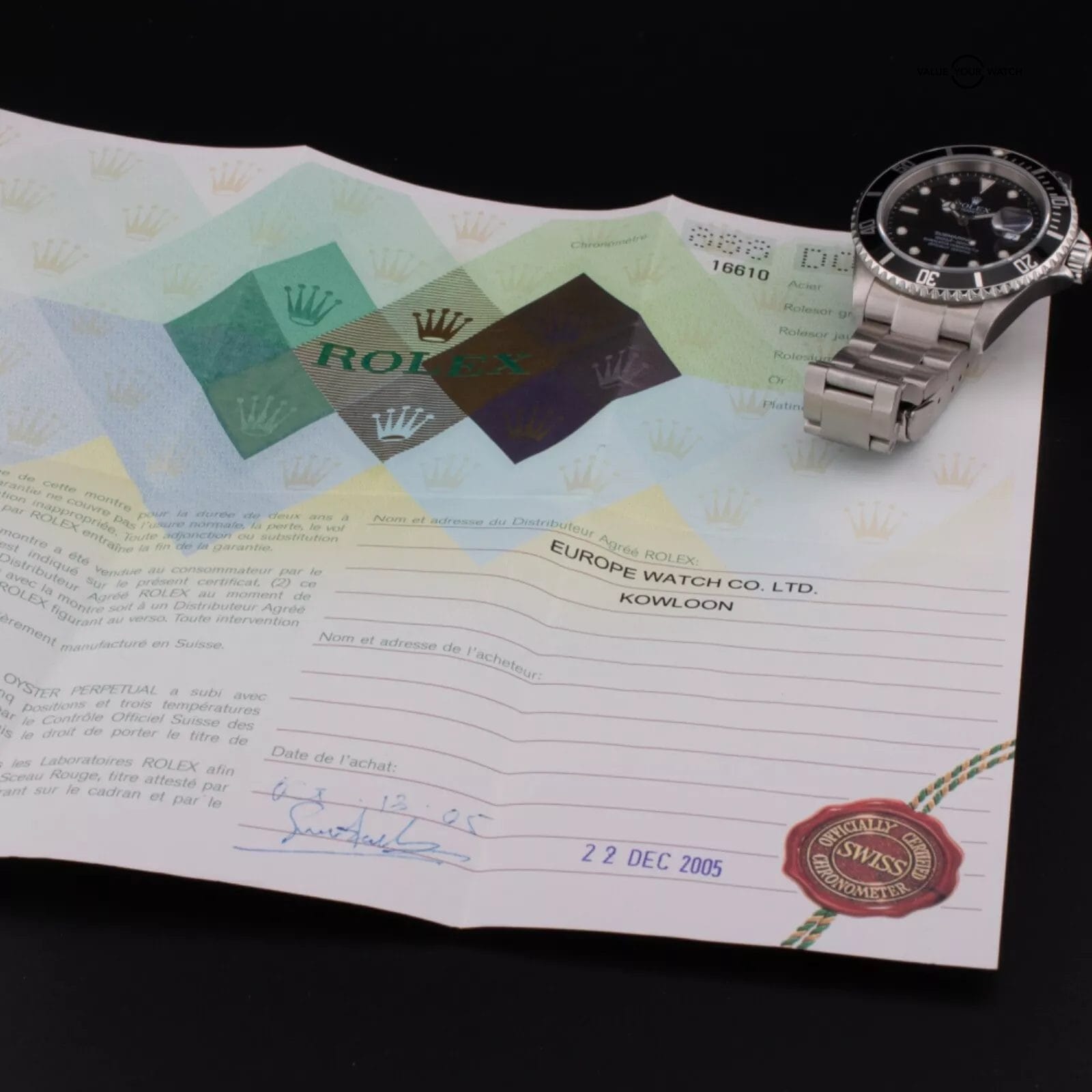 Rolex Submariner Date Men’s Watch, Ref. 16610 with Box & Papers - Image 7