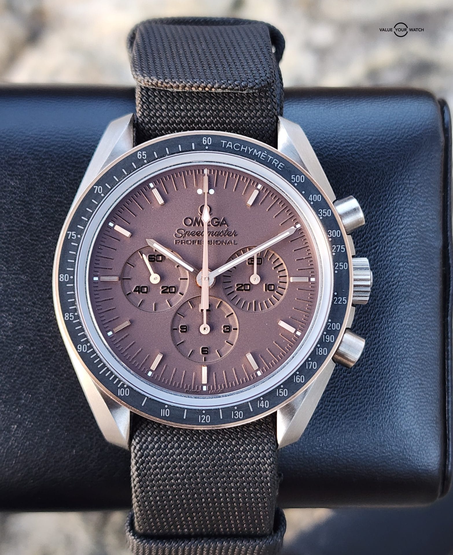 Omega Speedmaster Apollo 11 45th Anniversary Titanium Sedna Gold Burgundy Dial 42mm 311.62.42.30.06.001 Complete with Warranty