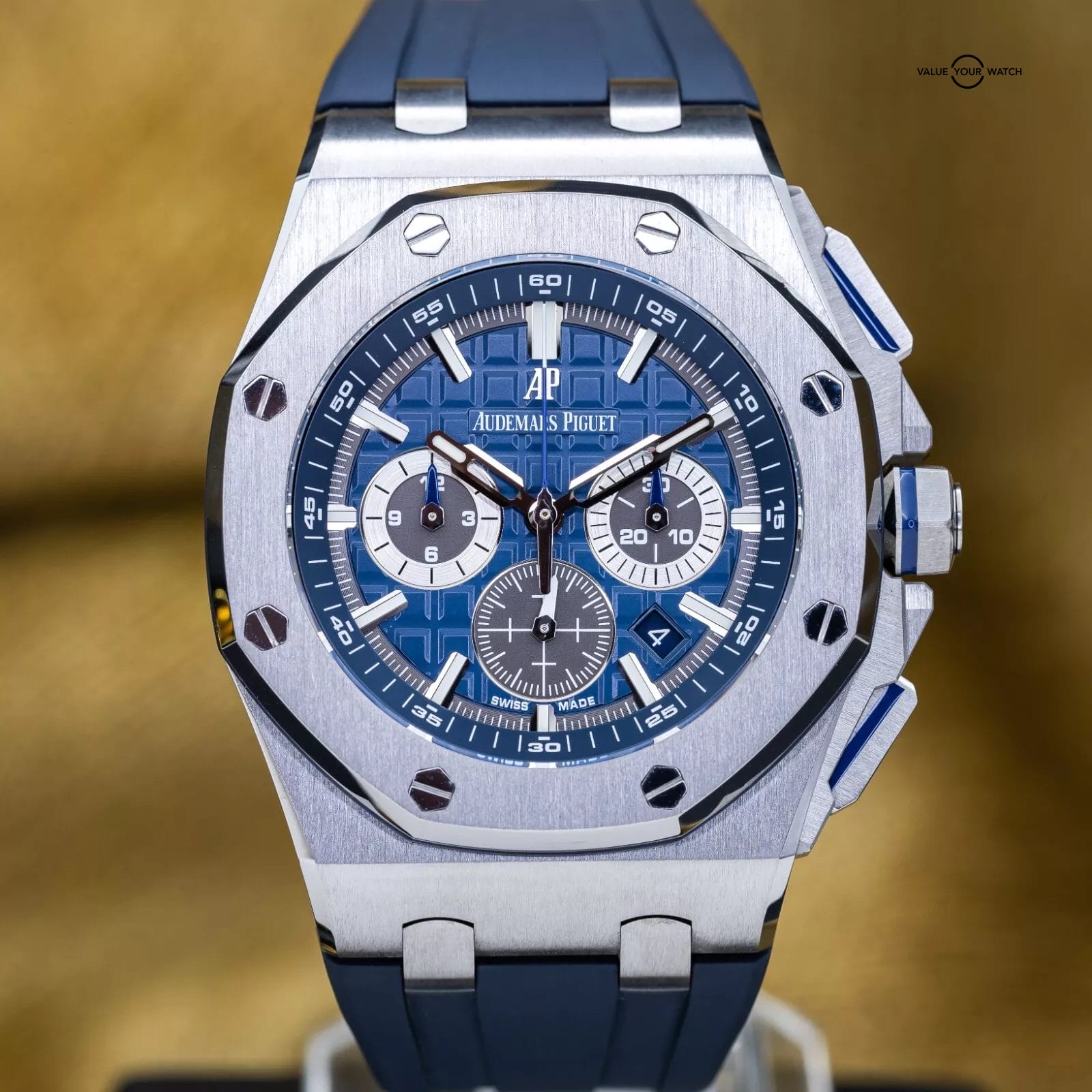 Audemars Piguet Royal Oak Offshore Chronograph 42mm Blue AP 26480ti Full Set - Image 3