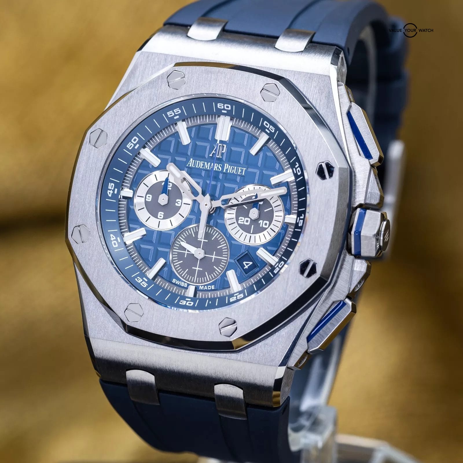 Audemars Piguet Royal Oak Offshore Chronograph 42mm Blue AP 26480ti Full Set - Image 9