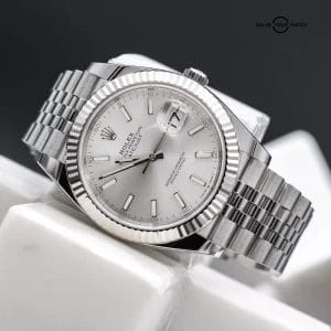 2024 MINT Rolex DateJust 41mm DJ41 Silver Fluted Gold Oyster – 126334 – Full Set