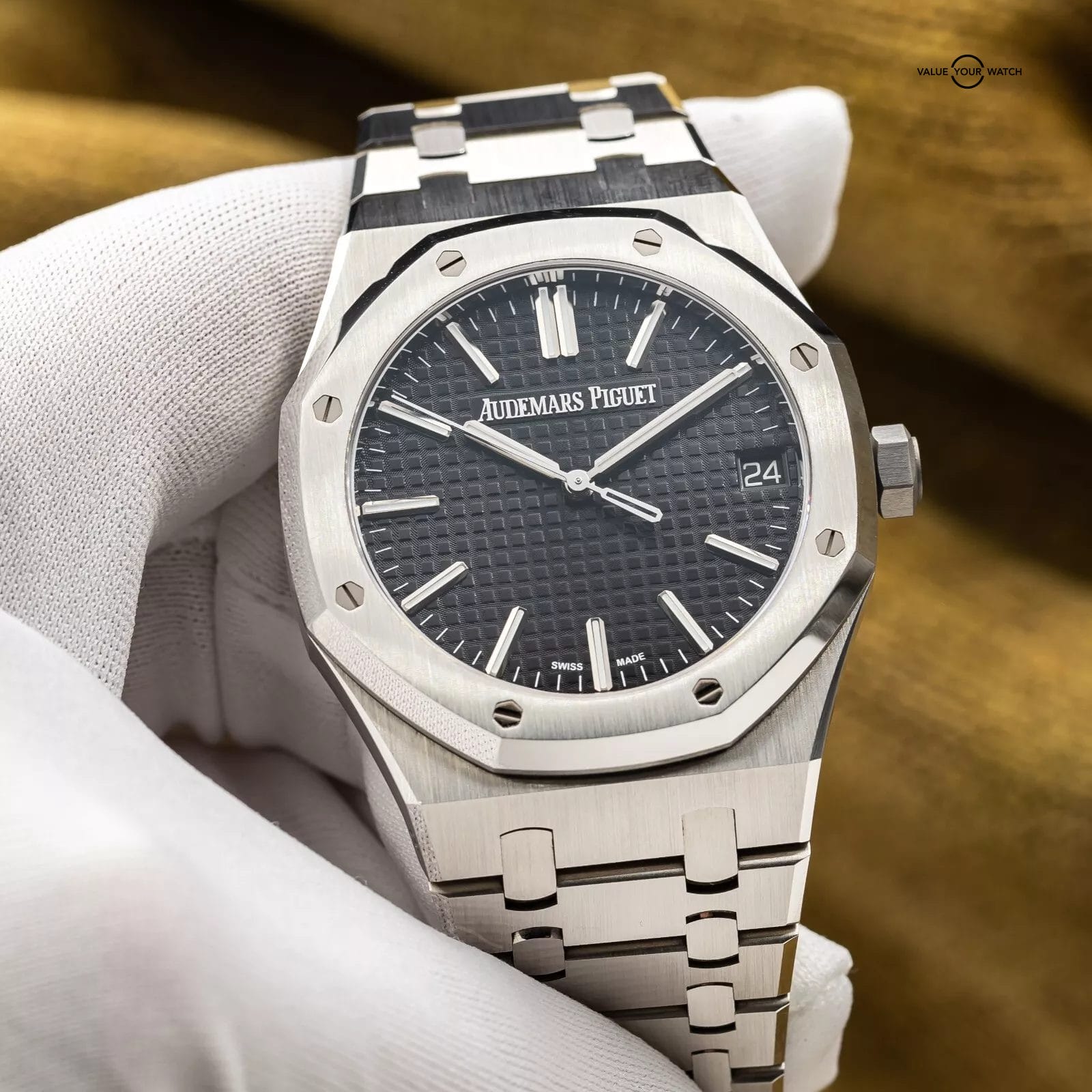 2023 Audemars Piguet Royal Oak Stainless Steel Black Dial 41mm 15510ST Full Set - Image 7