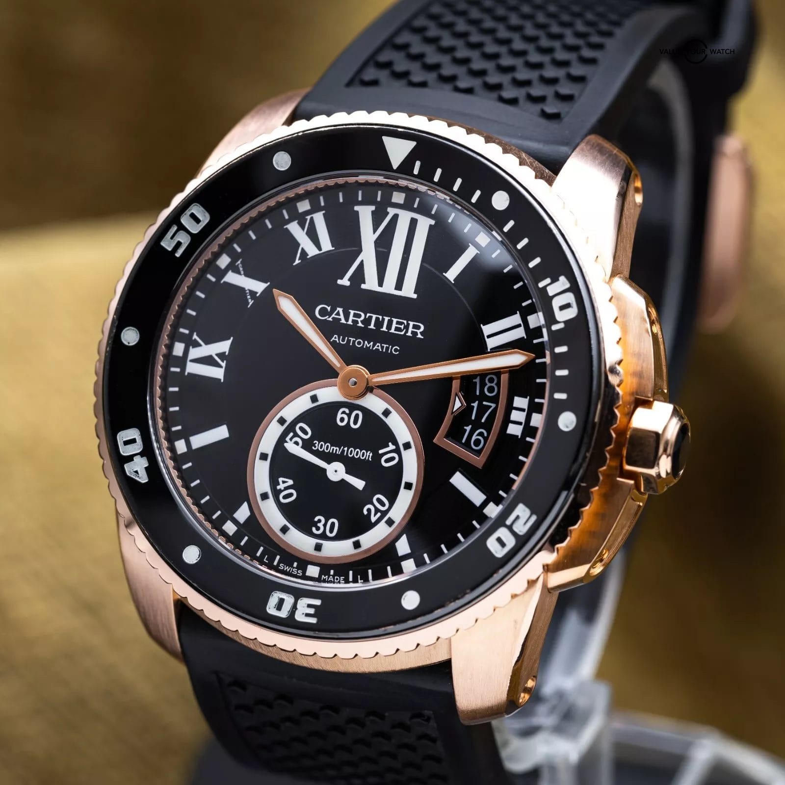 Cartier Calibre de Cartier Diver Rose Gold Black Dial 42mm W7100052 Full Set - Image 5