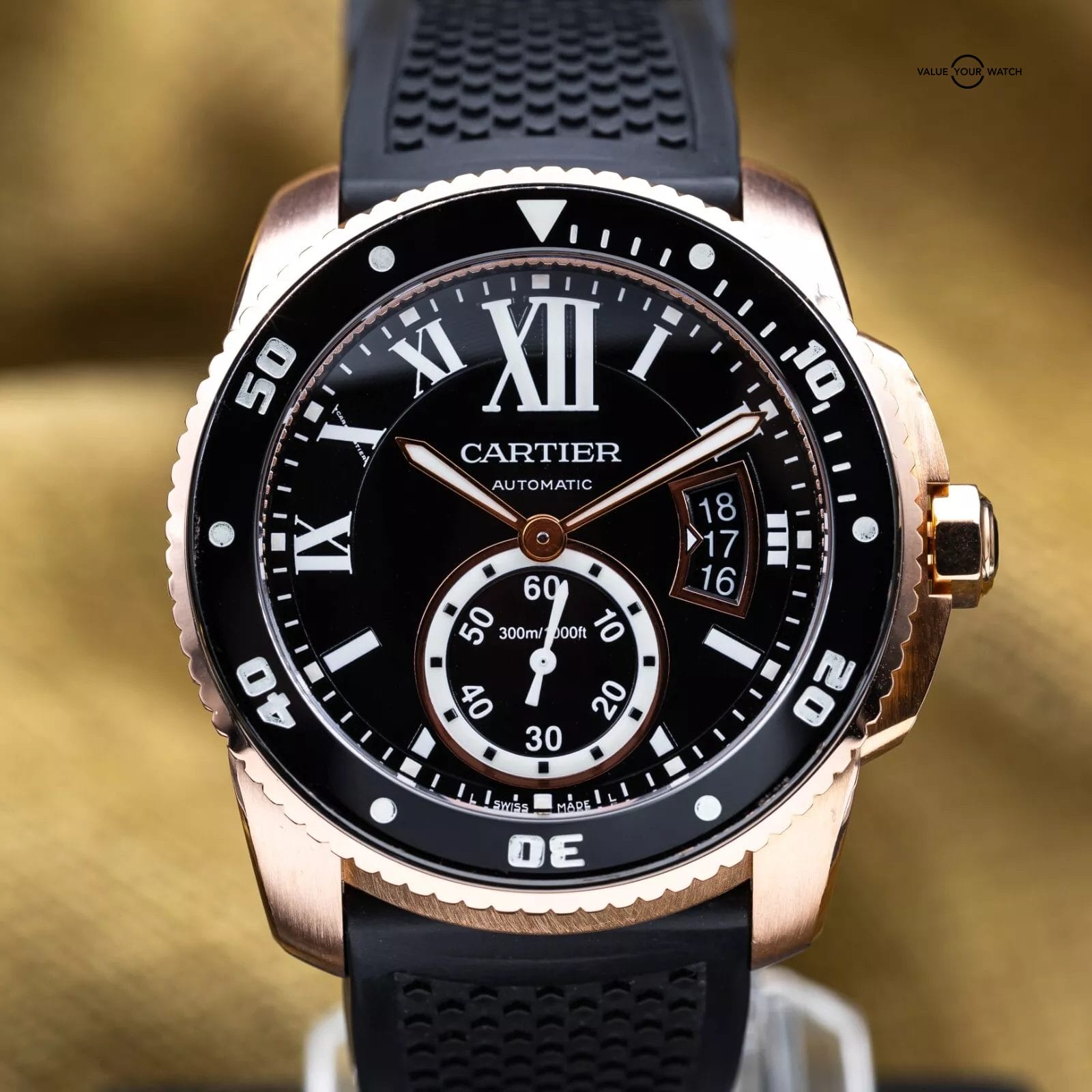 Cartier Calibre de Cartier Diver Rose Gold Black Dial 42mm W7100052 Full Set - Image 8