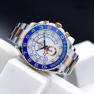 Rolex Yachtmaster II Rose Gold & Steel White Dial 44mm Discontinued – 116681