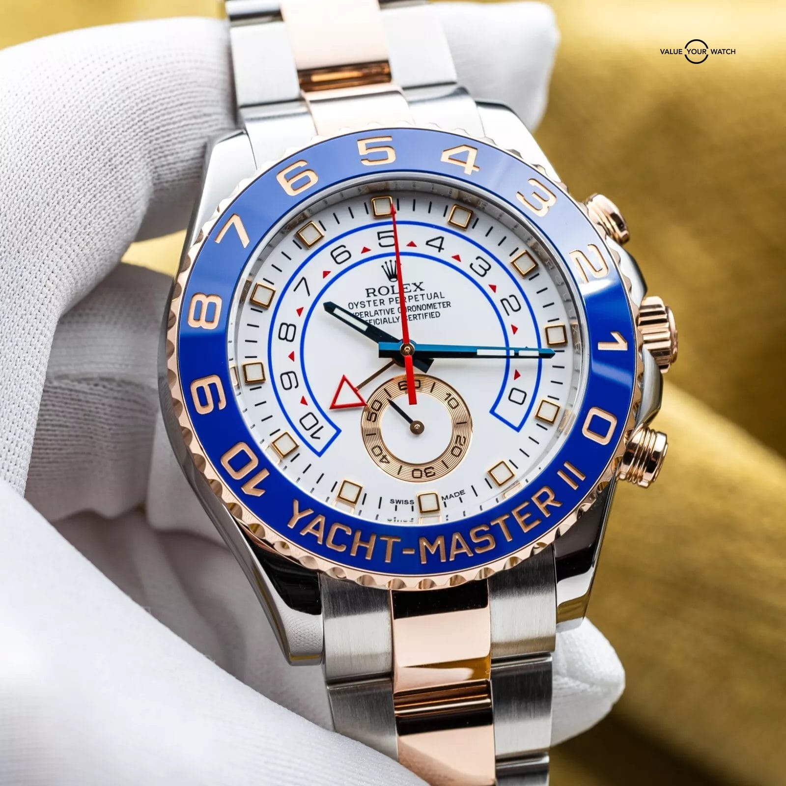 Rolex Yachtmaster II Rose Gold & Steel White Dial 44mm Discontinued - 116681 - Image 3