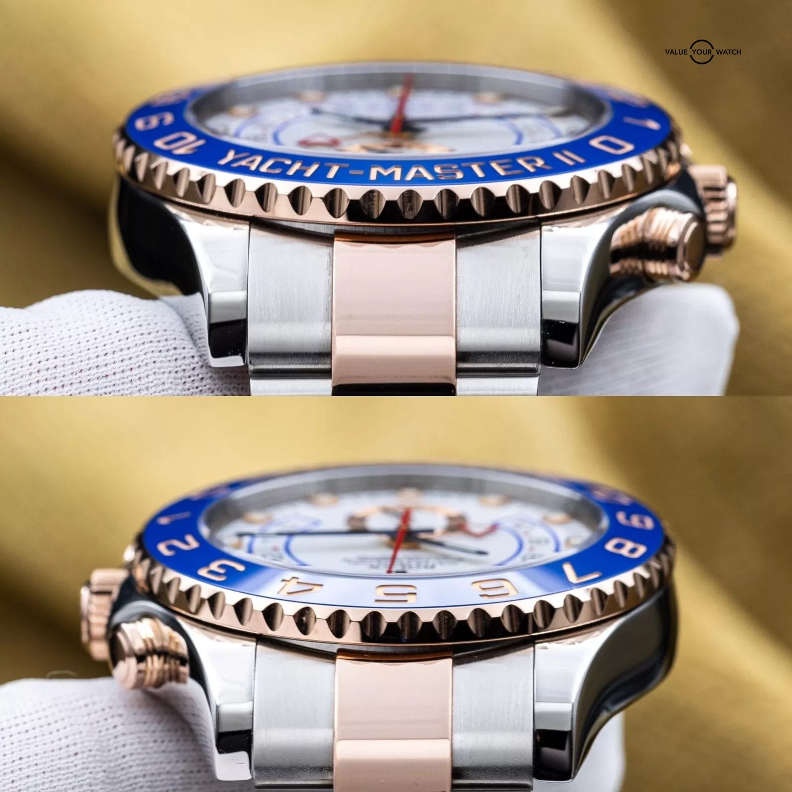 Rolex Yachtmaster II Rose Gold & Steel White Dial 44mm Discontinued - 116681 - Image 7