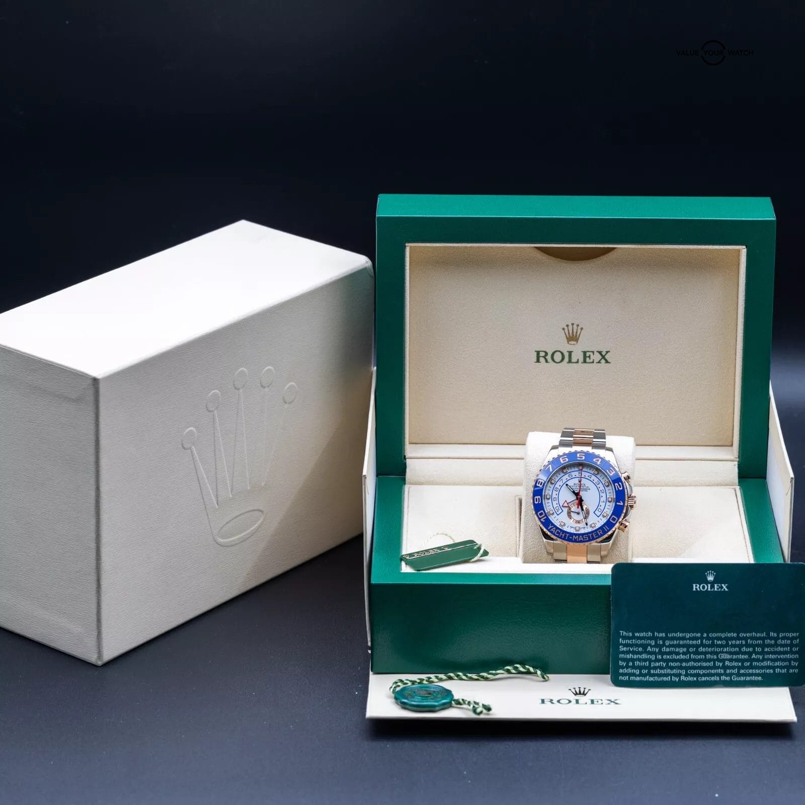 Rolex Yachtmaster II Rose Gold & Steel White Dial 44mm Discontinued - 116681 - Image 8