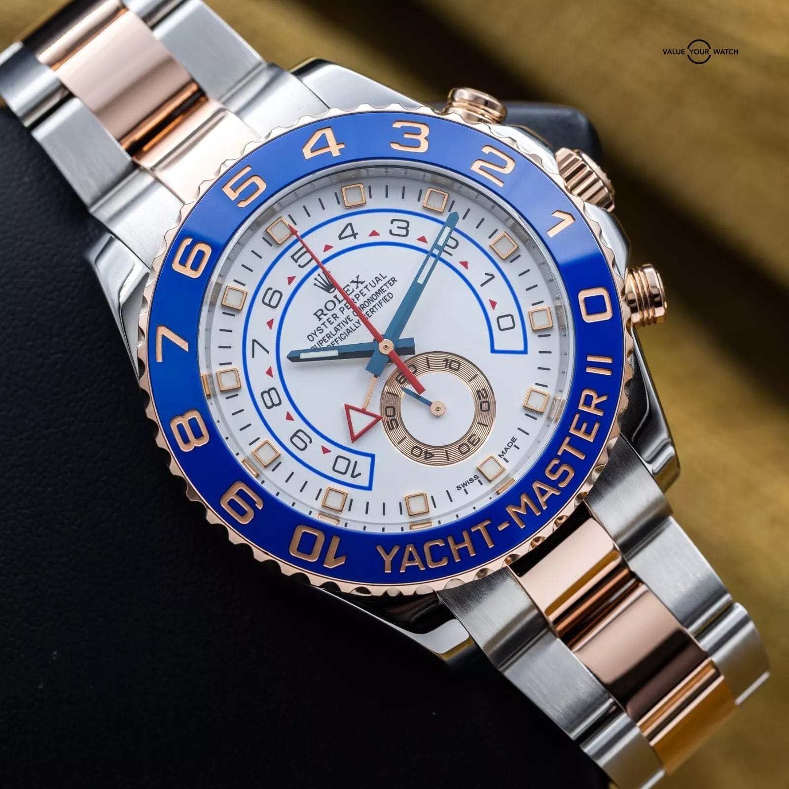 Rolex Yachtmaster II Rose Gold & Steel White Dial 44mm Discontinued - 116681 - Image 14