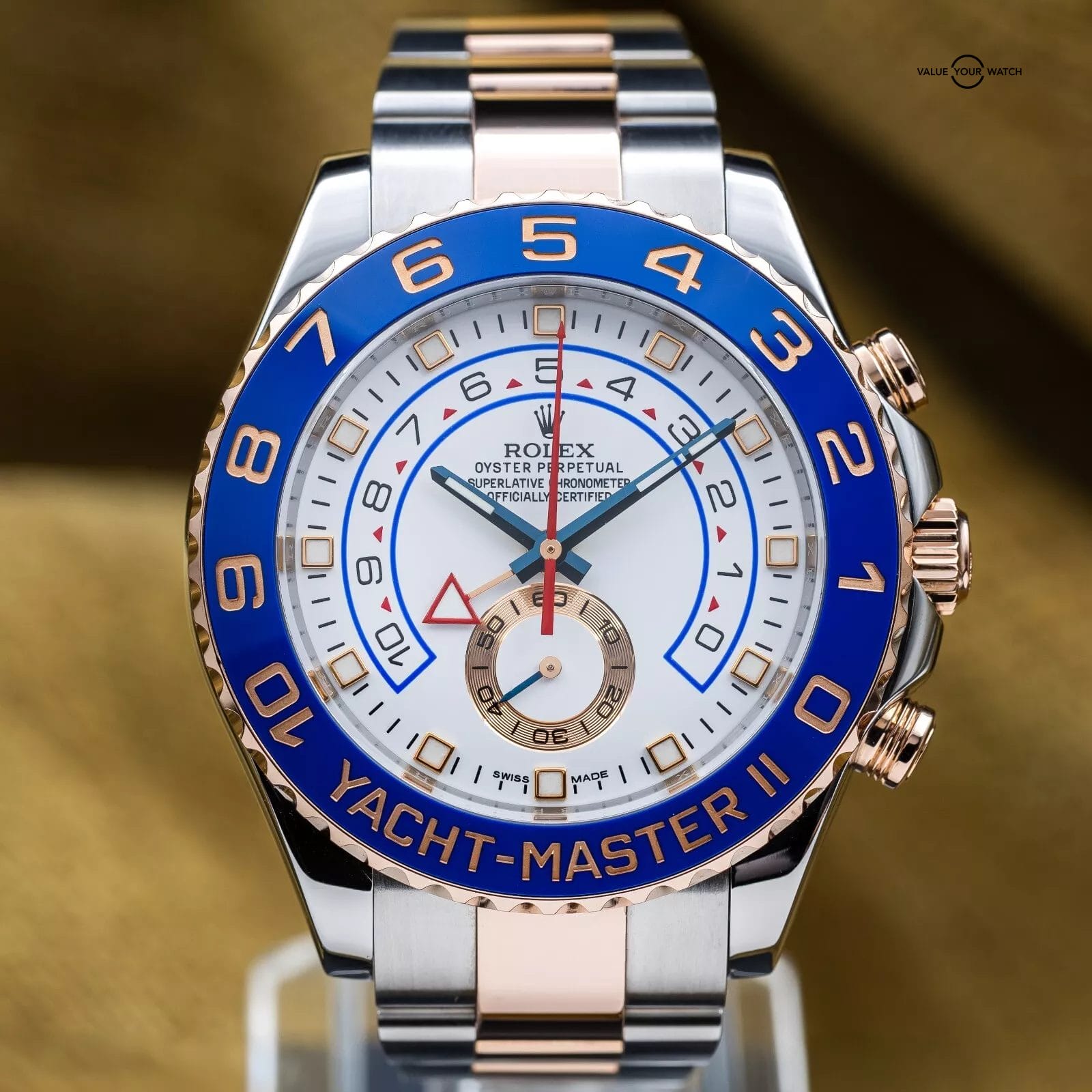 Rolex Yachtmaster II Rose Gold & Steel White Dial 44mm Discontinued - 116681 - Image 15