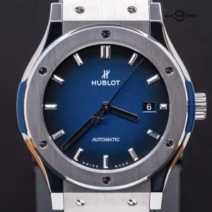 Hublot Classic Fusion Titanium Deep Blue 42 mm Boxes Papers 542.NX.6670.LR.JPN18