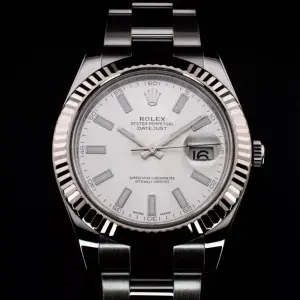 Rolex Datejust II Men’s 41mm Silver Stick Dial with Stickers, Ref 116334 w/ B&P