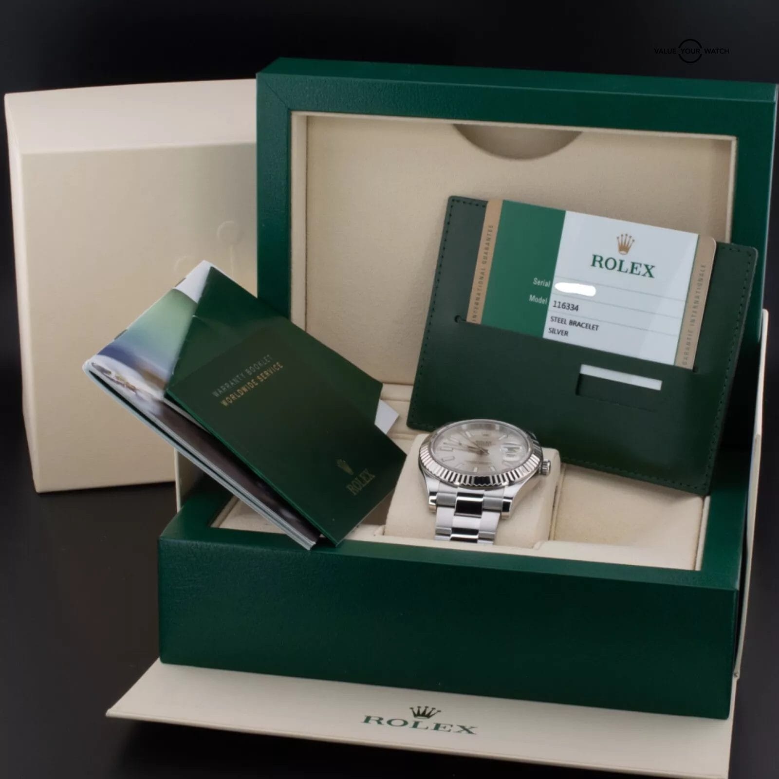 Rolex Datejust II Men’s 41mm Silver Stick Dial with Stickers, Ref 116334 w/ B&P - Image 10