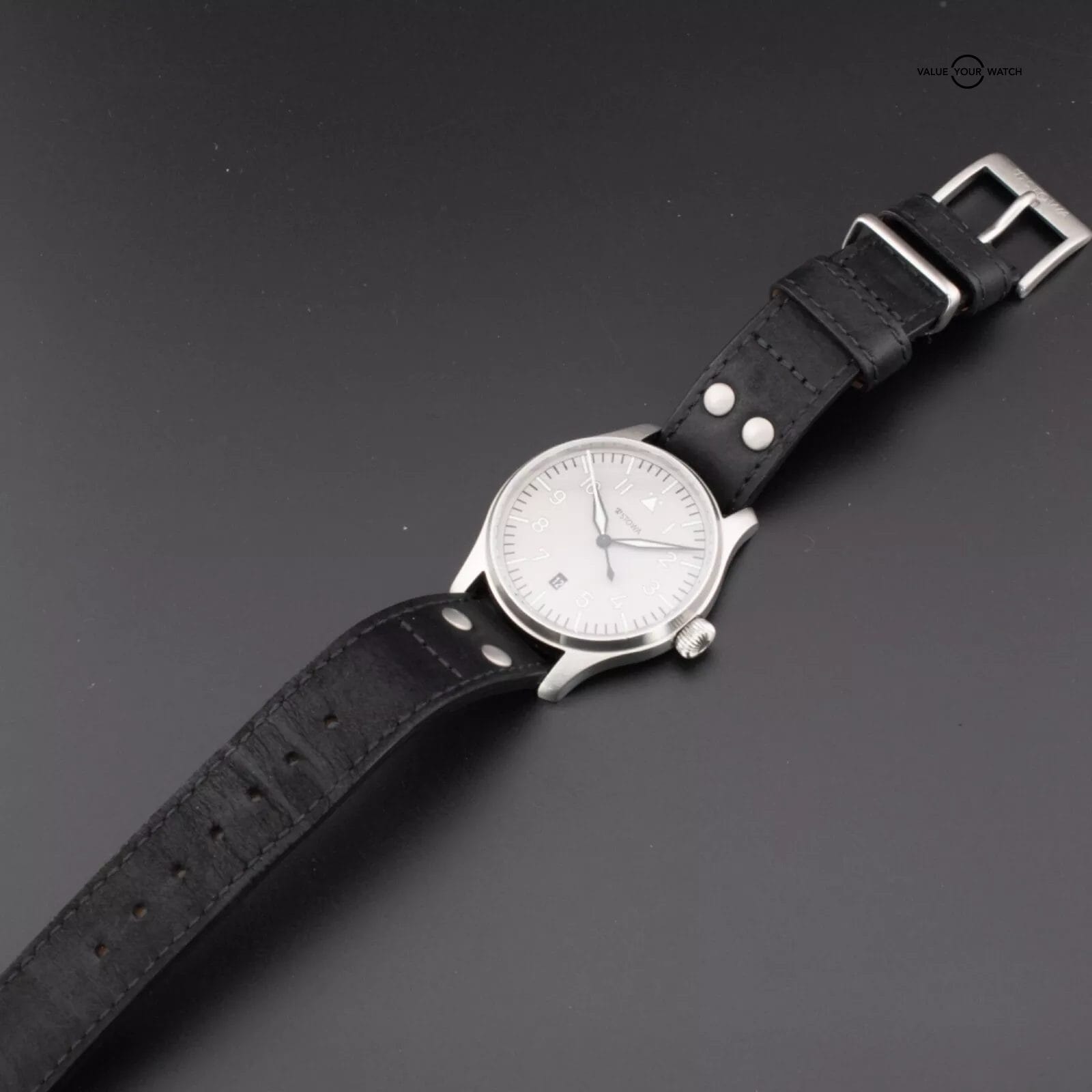 Stowa Flieger Classic 40 Ikarus – 40mm Titanium Dial Pilot Watch with B&P - Image 14