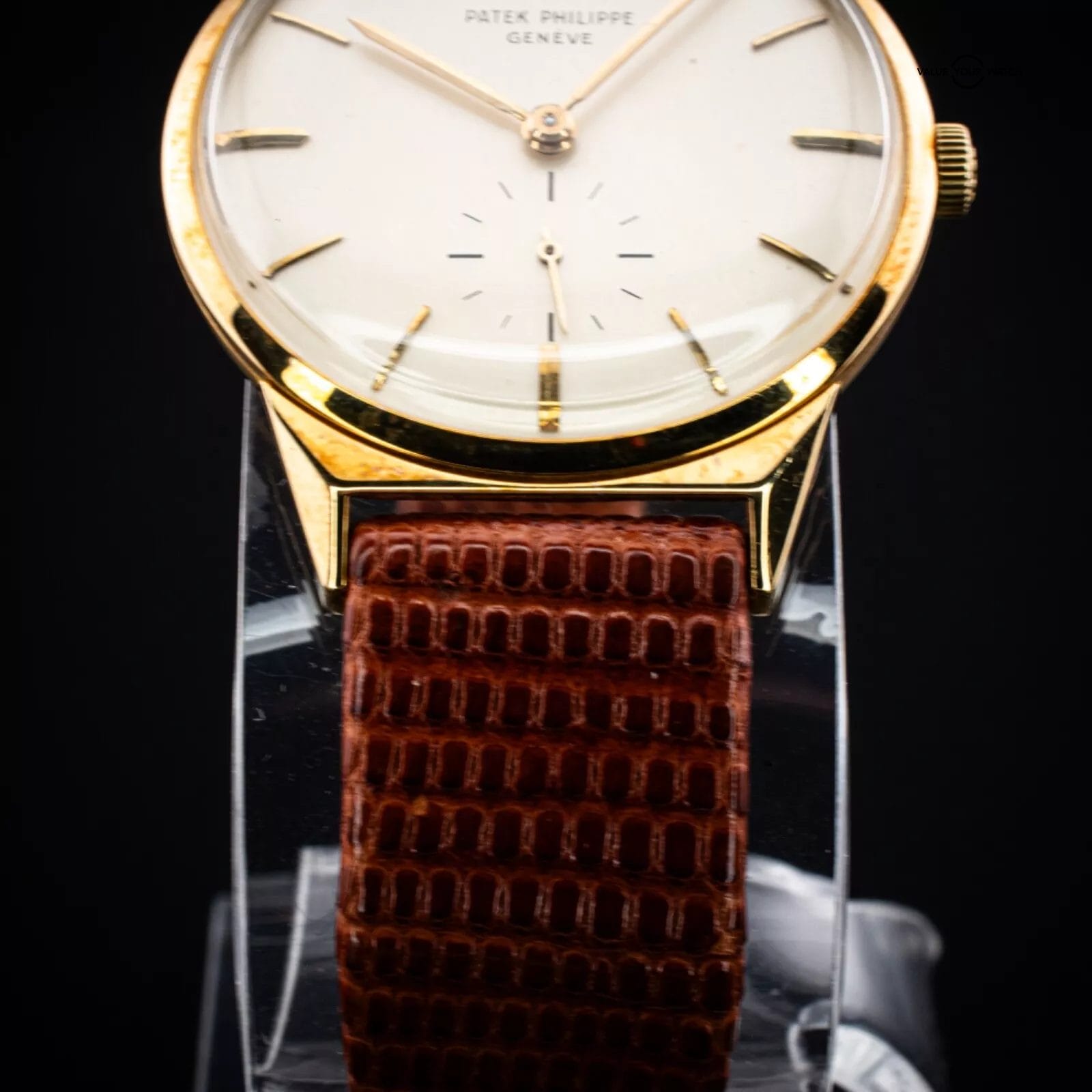 Patek Philippe Vintage 18k Calatrava White Dial Dress Watch, 33mm - Image 8