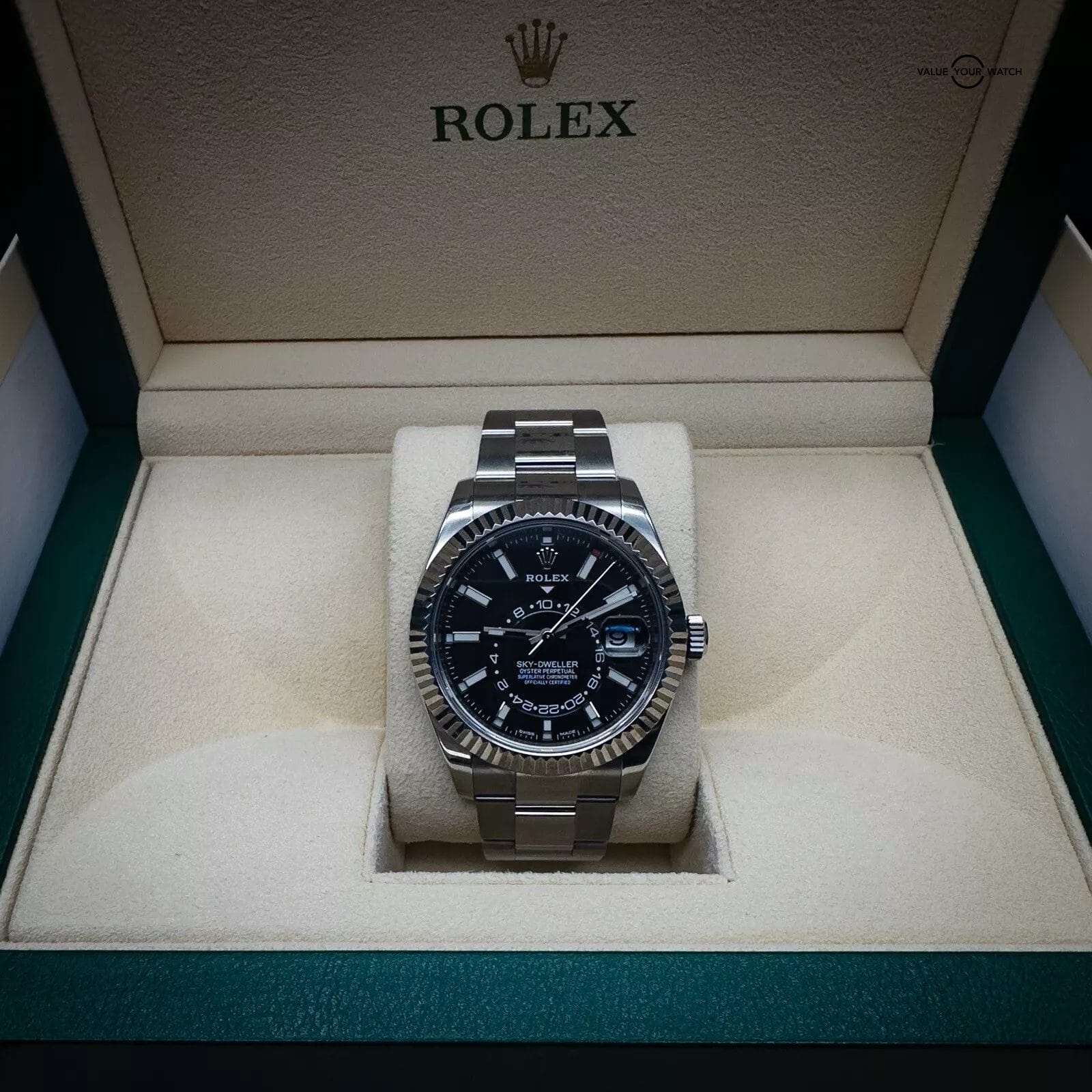 Rolex Sky-Dweller 326934 Complete Set Black Dial Oyster Bracelet Active Warranty - Image 3