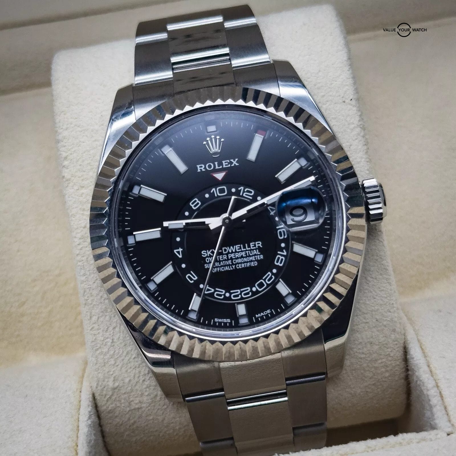 Rolex Sky-Dweller 326934 Complete Set Black Dial Oyster Bracelet Active Warranty - Image 4