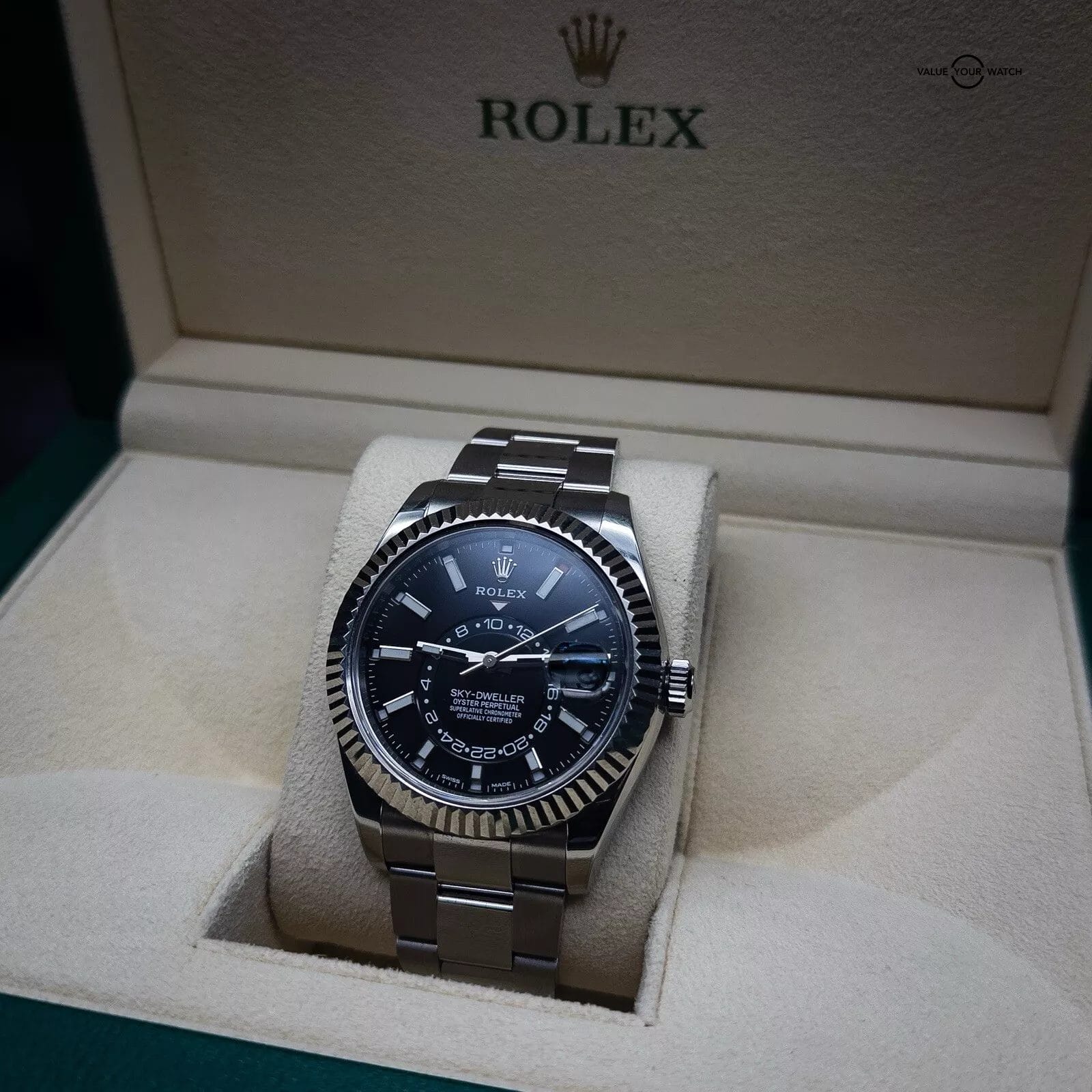Rolex Sky-Dweller 326934 Complete Set Black Dial Oyster Bracelet Active Warranty - Image 6