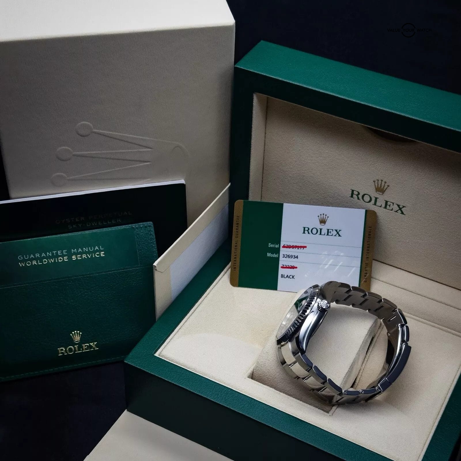 Rolex Sky-Dweller 326934 Complete Set Black Dial Oyster Bracelet Active Warranty - Image 7