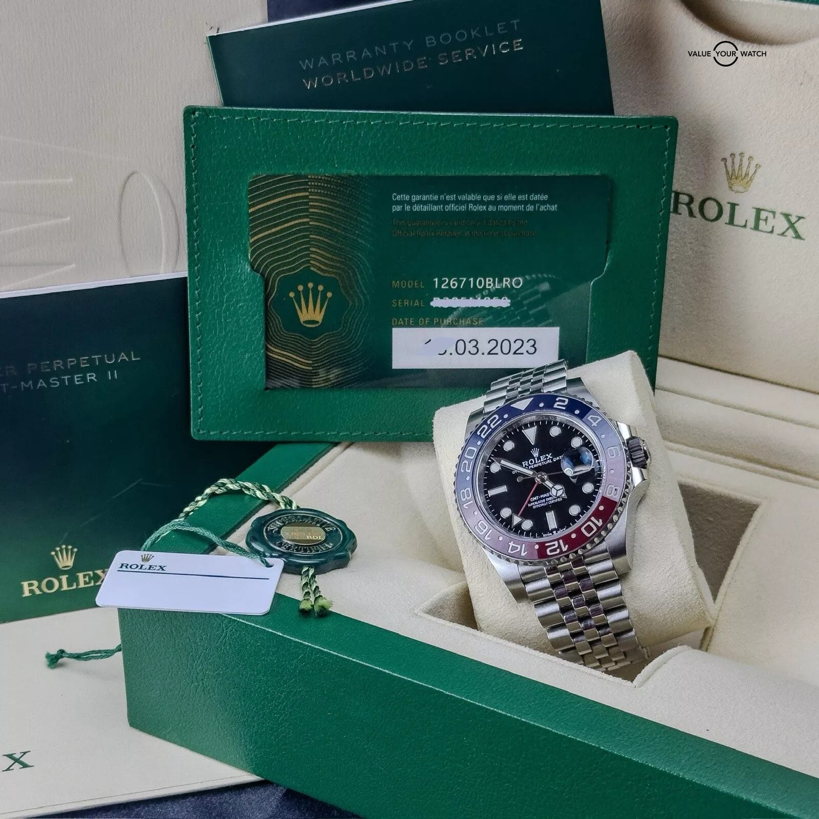 2023 Rolex GMT-Master II 126710BLRO Pepsi Jubilee Red Blue 40mm Complete Set - Image 2