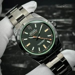 Rolex Milgauss PVD Black 116400 DLC 40mm Green Crystal Black Dial