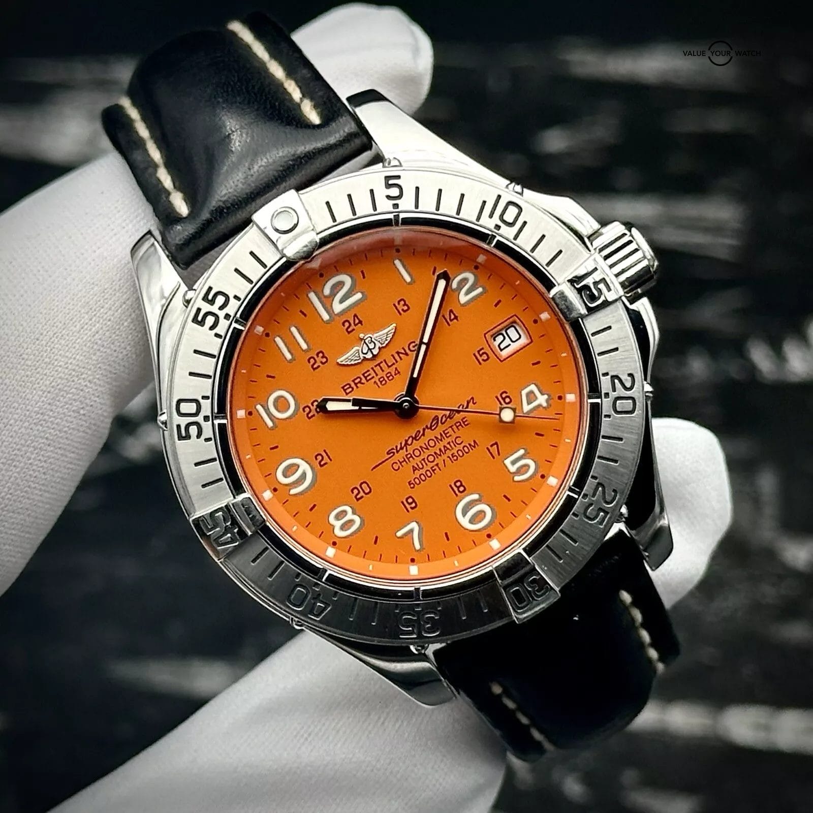 Breitling Superocean A17360 Orange Leather Strap Complete Set 42mm