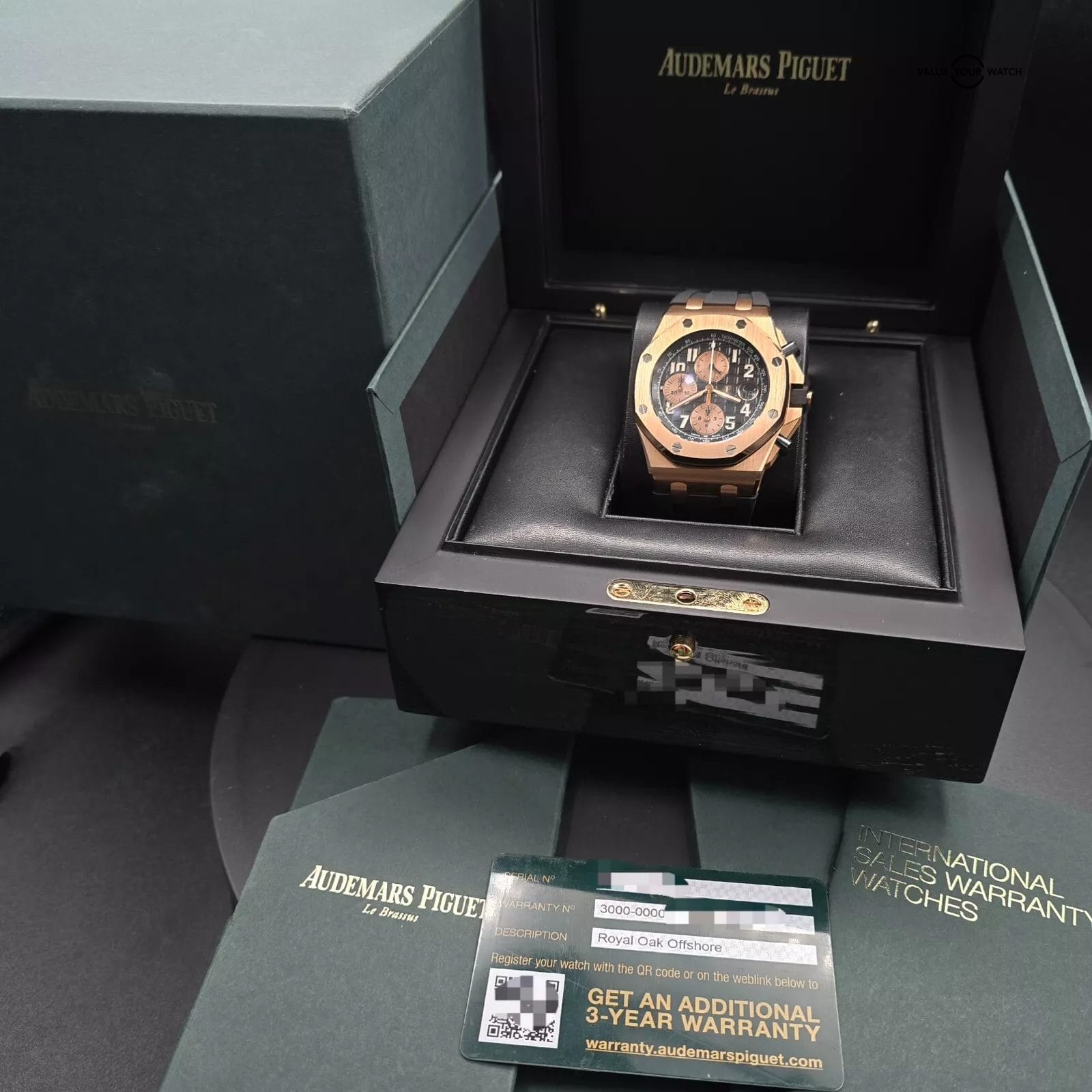 Audemars Piguet Royal OakOffshore Rose Gold, Black Dial "Half Brick"full set! - Image 3