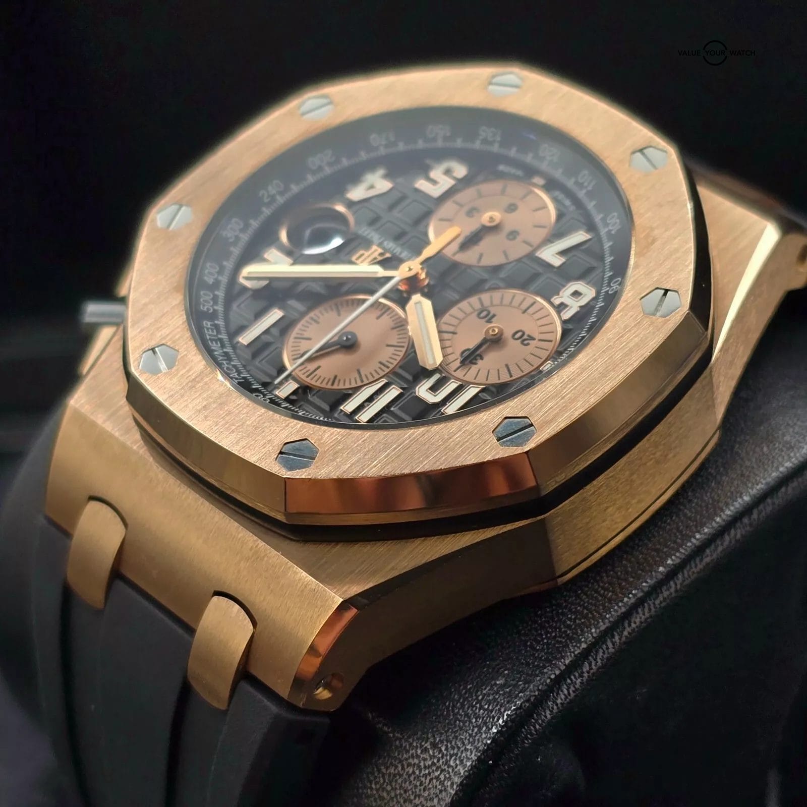 Audemars Piguet Royal OakOffshore Rose Gold, Black Dial "Half Brick"full set! - Image 5