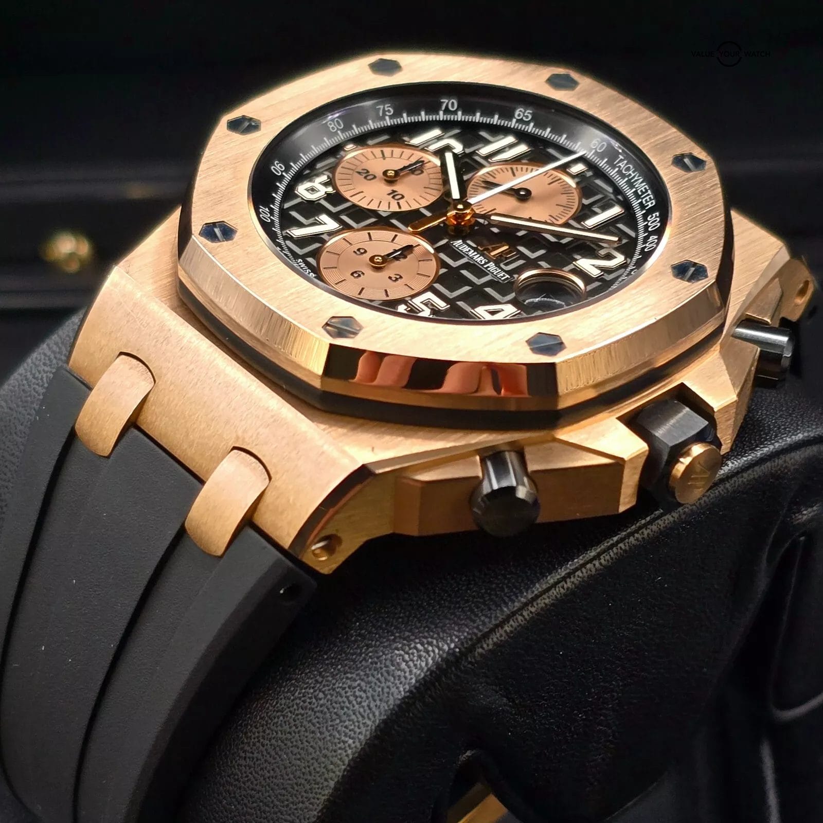 Audemars Piguet Royal OakOffshore Rose Gold, Black Dial "Half Brick"full set! - Image 7