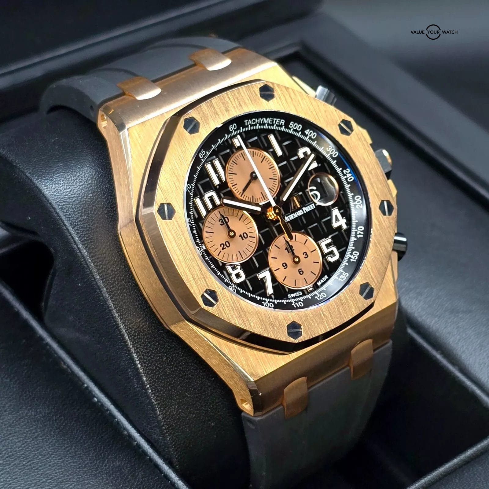 Audemars Piguet Royal OakOffshore Rose Gold, Black Dial "Half Brick"full set! - Image 9