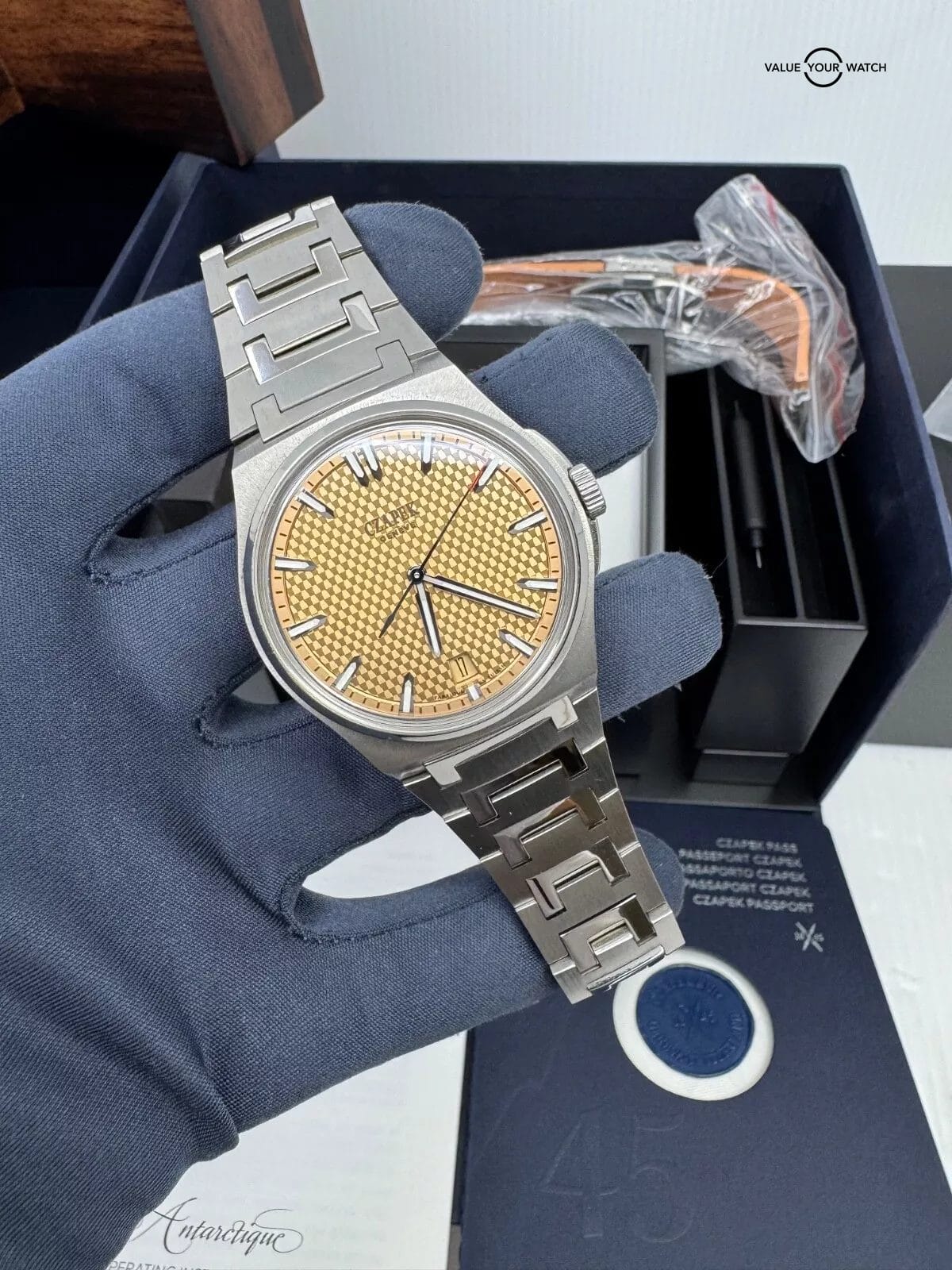 1/99 40.5mm Limited Passage de Drake Salmon Czapek Steel Complete Antarctique