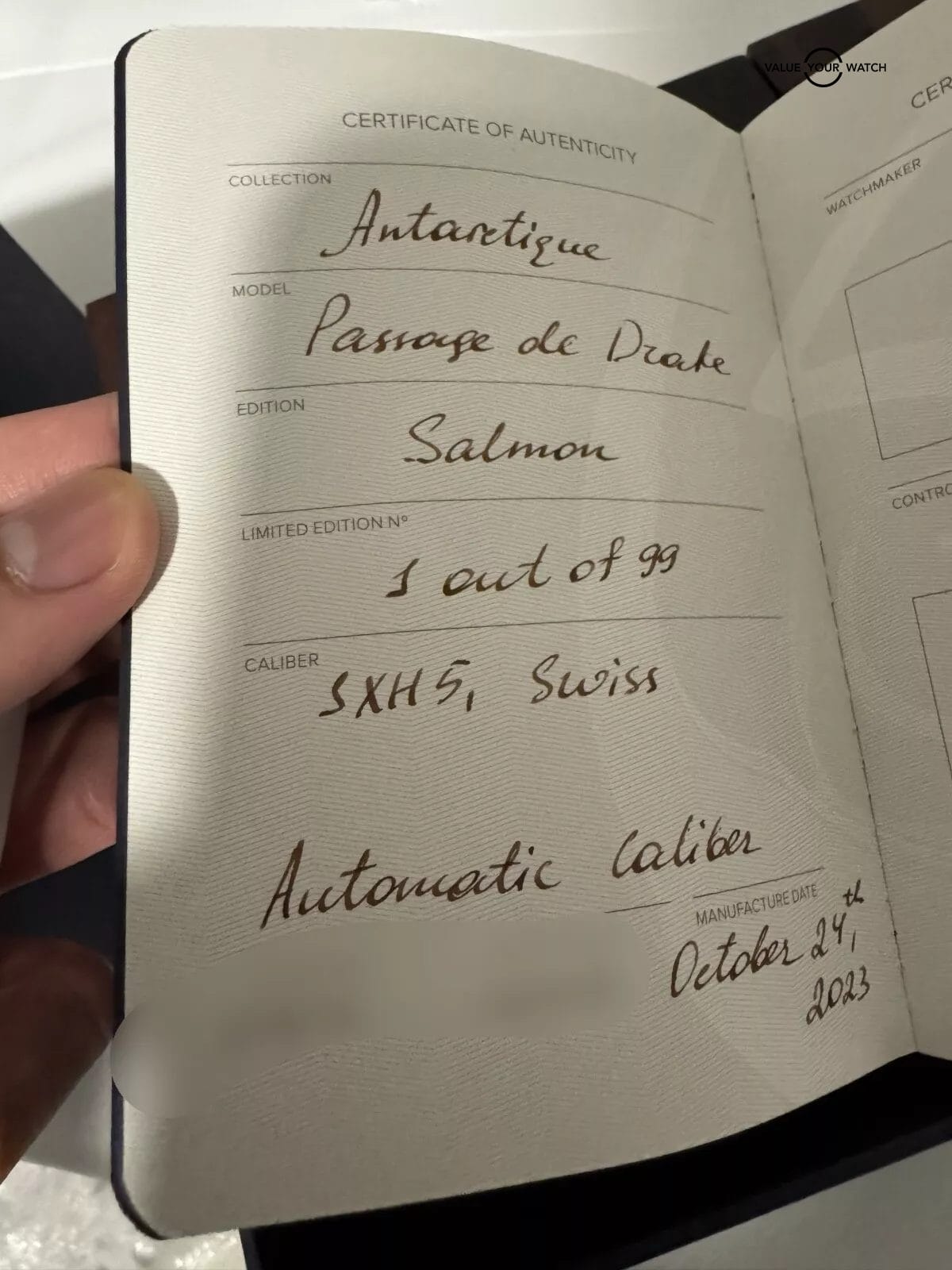 1/99 40.5mm Limited Passage de Drake Salmon Czapek Steel Complete Antarctique - Image 4