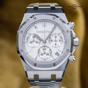 BRAND NEW 2024 Audemars Piguet Royal Oak Chrono Silver White Dial 41mm 26240st