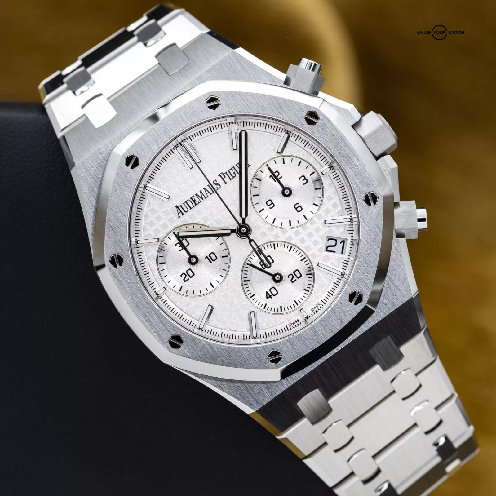 BRAND NEW 2024 Audemars Piguet Royal Oak Chrono Silver White Dial 41mm 26240st - Image 14