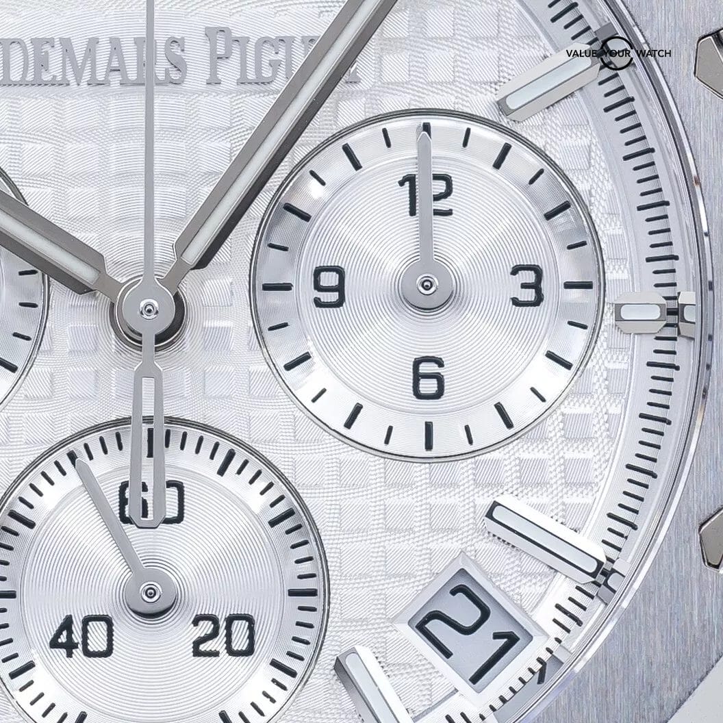 BRAND NEW 2024 Audemars Piguet Royal Oak Chrono Silver White Dial 41mm 26240st - Image 15