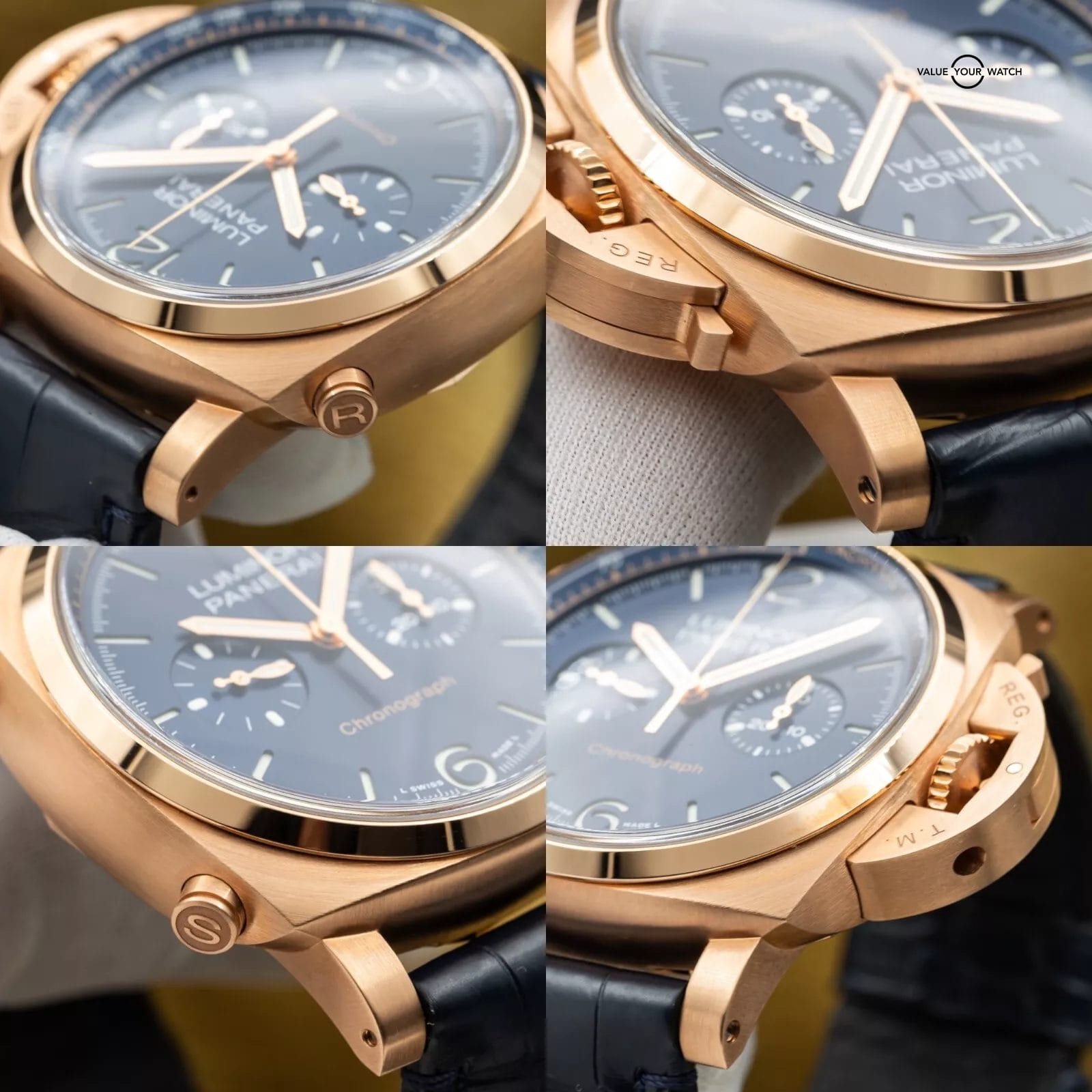 Panerai Luminor Chrono Goldtech Blu Notte Rose Gold 44mm PAM01111 1111 2021 - Image 6