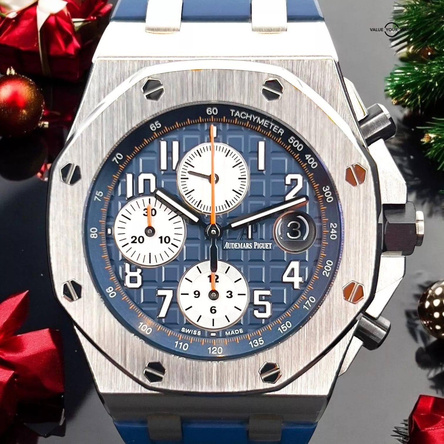 Audemars Piguet Royal Oak Offshore Blue Dial 42mm 26470ST.OO.A027CA.01 Full Set!