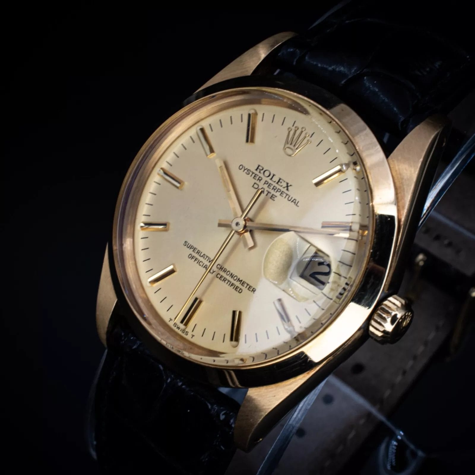 Rolex Oyster Perpetual Date 34mm 18K Yellow Gold, Ref. 15008 - Serviced 12/24 - Image 4