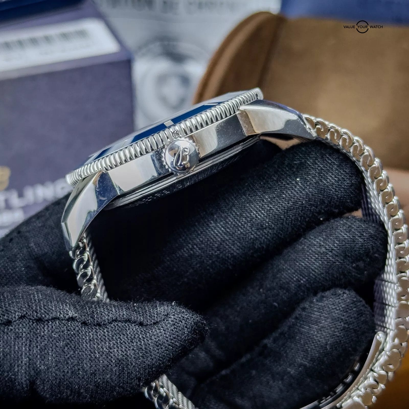 Breitling Superocean Heritage II Blue Dial Mesh Bracelet Complete Set - AB2020 - Image 13