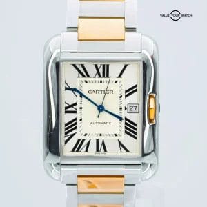 Cartier Tank Anglaise XL Two Tone 18K Rose Gold & Steel W5310006