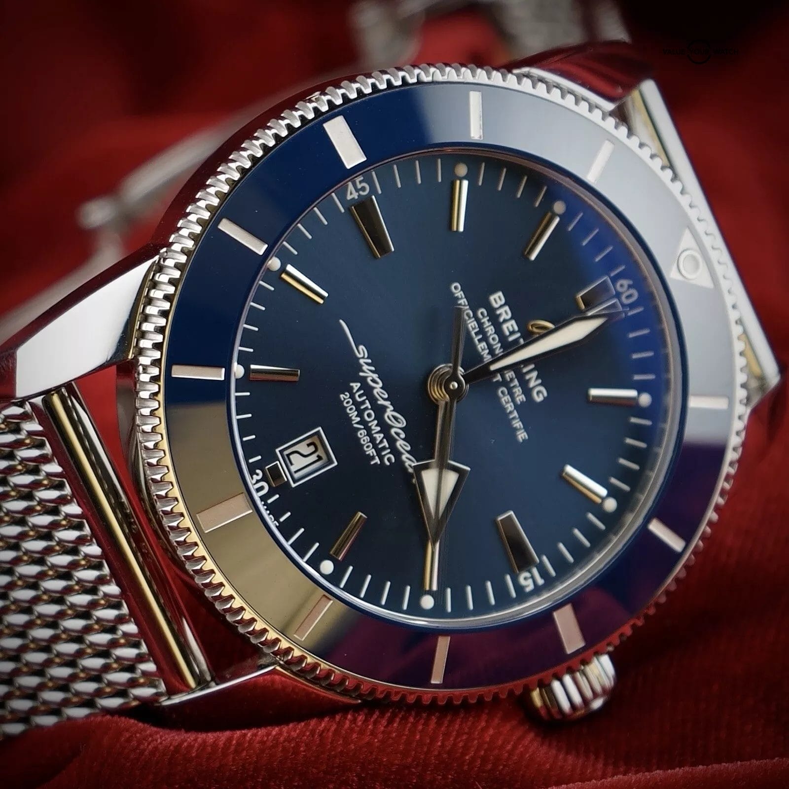 Breitling Superocean Heritage II Blue Dial 46mm Automatic AB2020 Steel Bracelet - Image 12