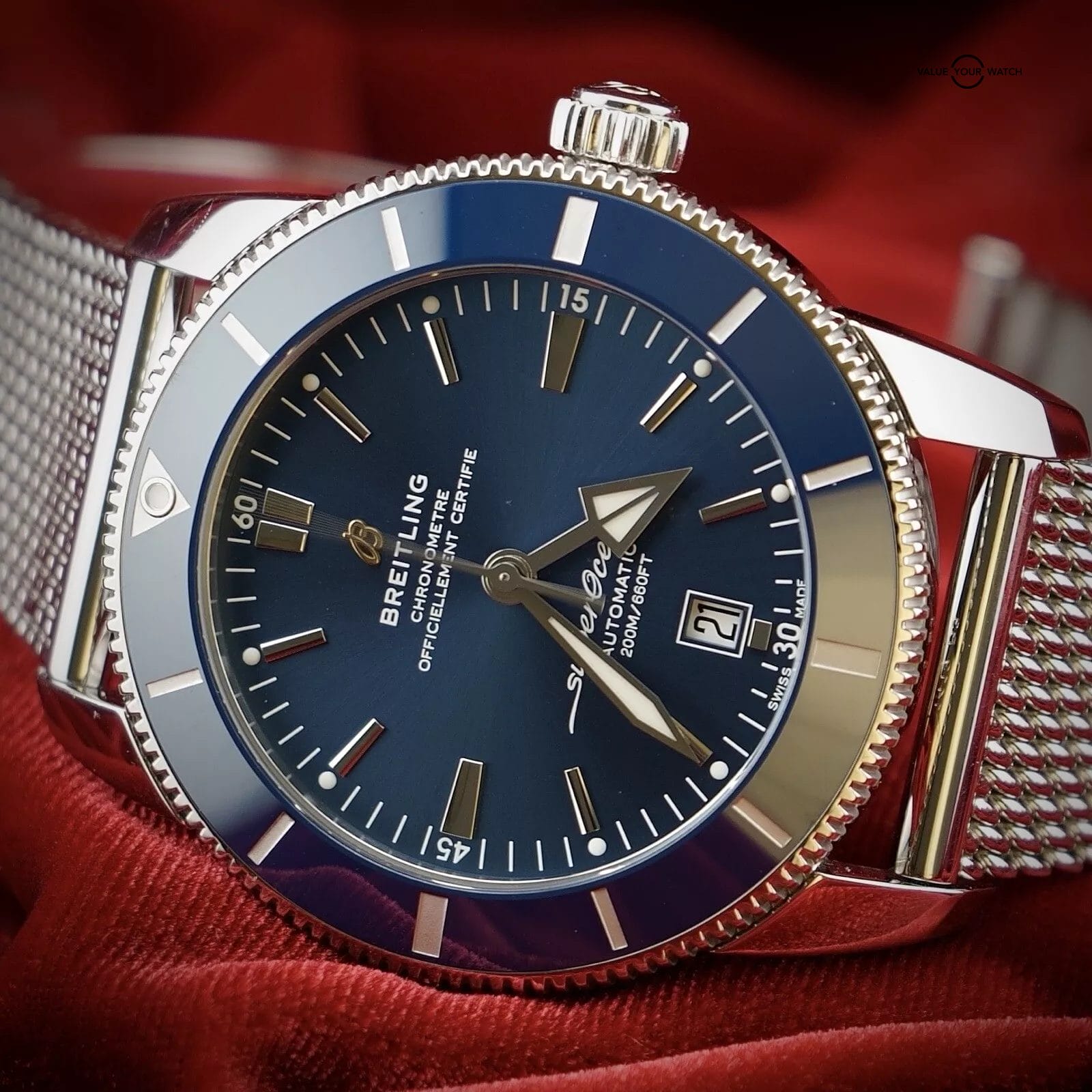 Breitling Superocean Heritage II Blue Dial 46mm Automatic AB2020 Steel Bracelet - Image 3