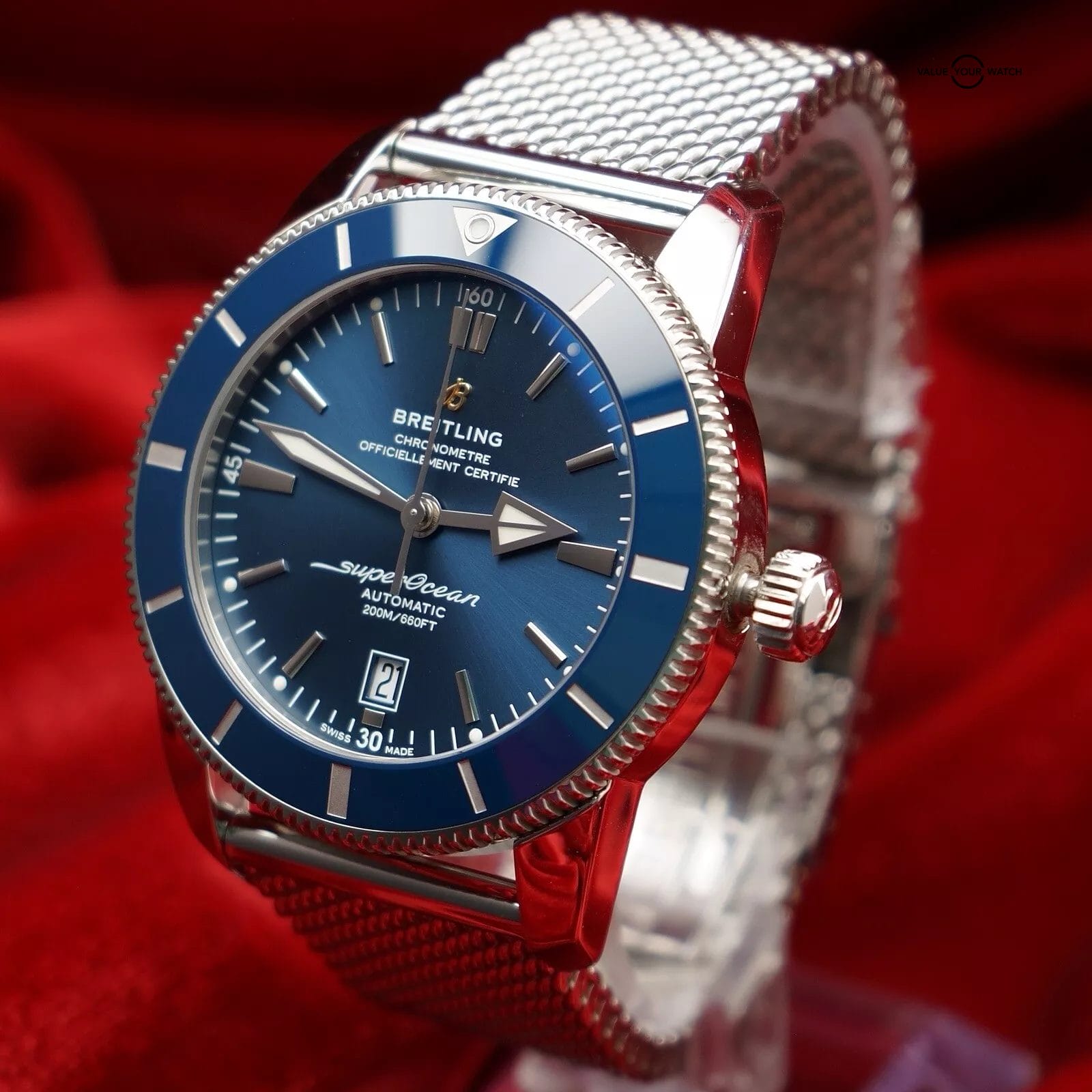 Breitling Superocean Heritage II Blue Dial 46mm Automatic AB2020 Steel Bracelet - Image 15
